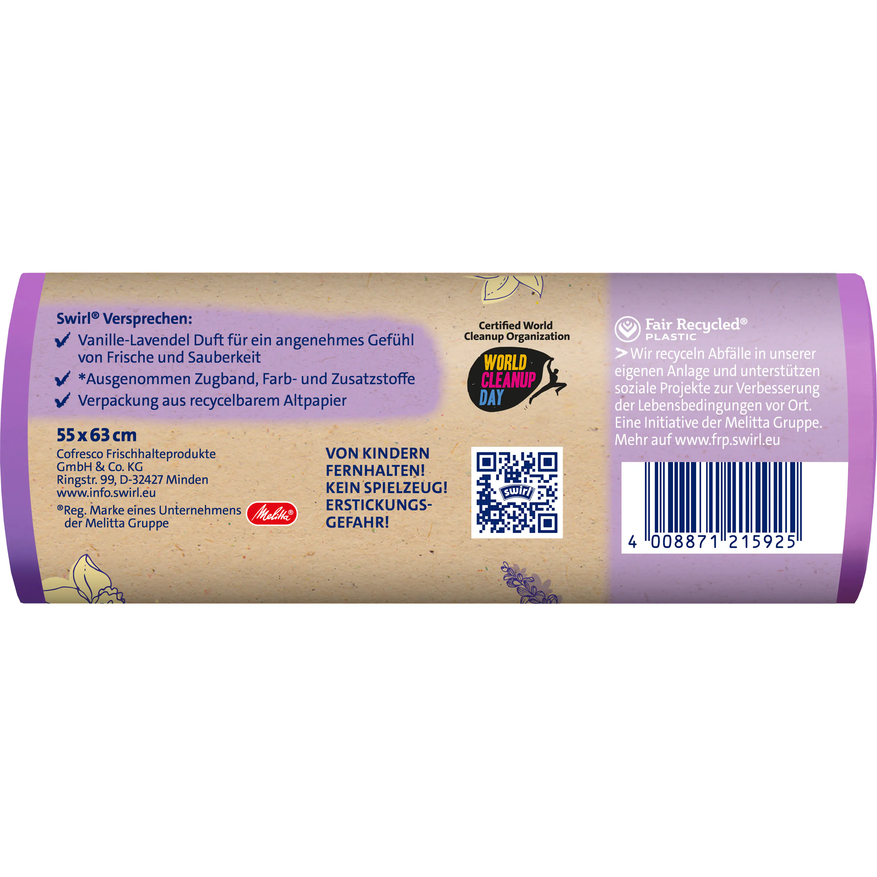 Swirl® 35 L Duft-Müllbeutel Lavendeltraum Reißfest & Dicht