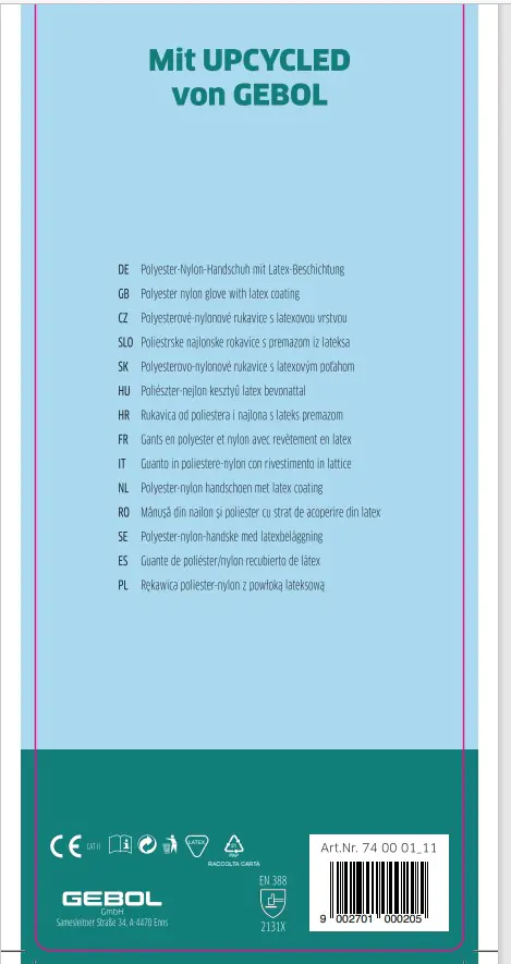 Gebol Handschuh Upcycled Strong dunkelgrün  