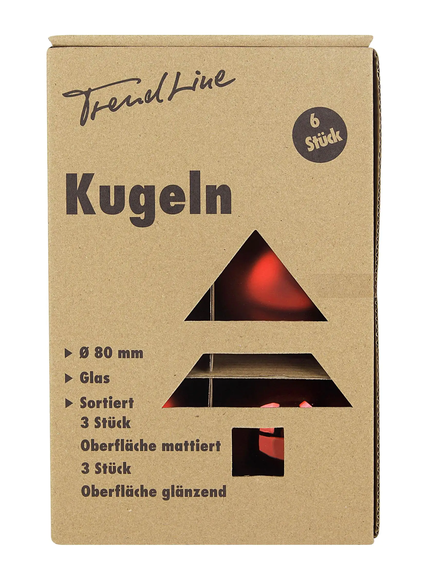 TrendLine Glaskugeln in uni glanz/matt Ø 8 cm, ochsenblut, 6 Stück TrendLine Glaskugeln in uni glanz/matt Ø 8 cm, ochsenblut, 6 Stück
