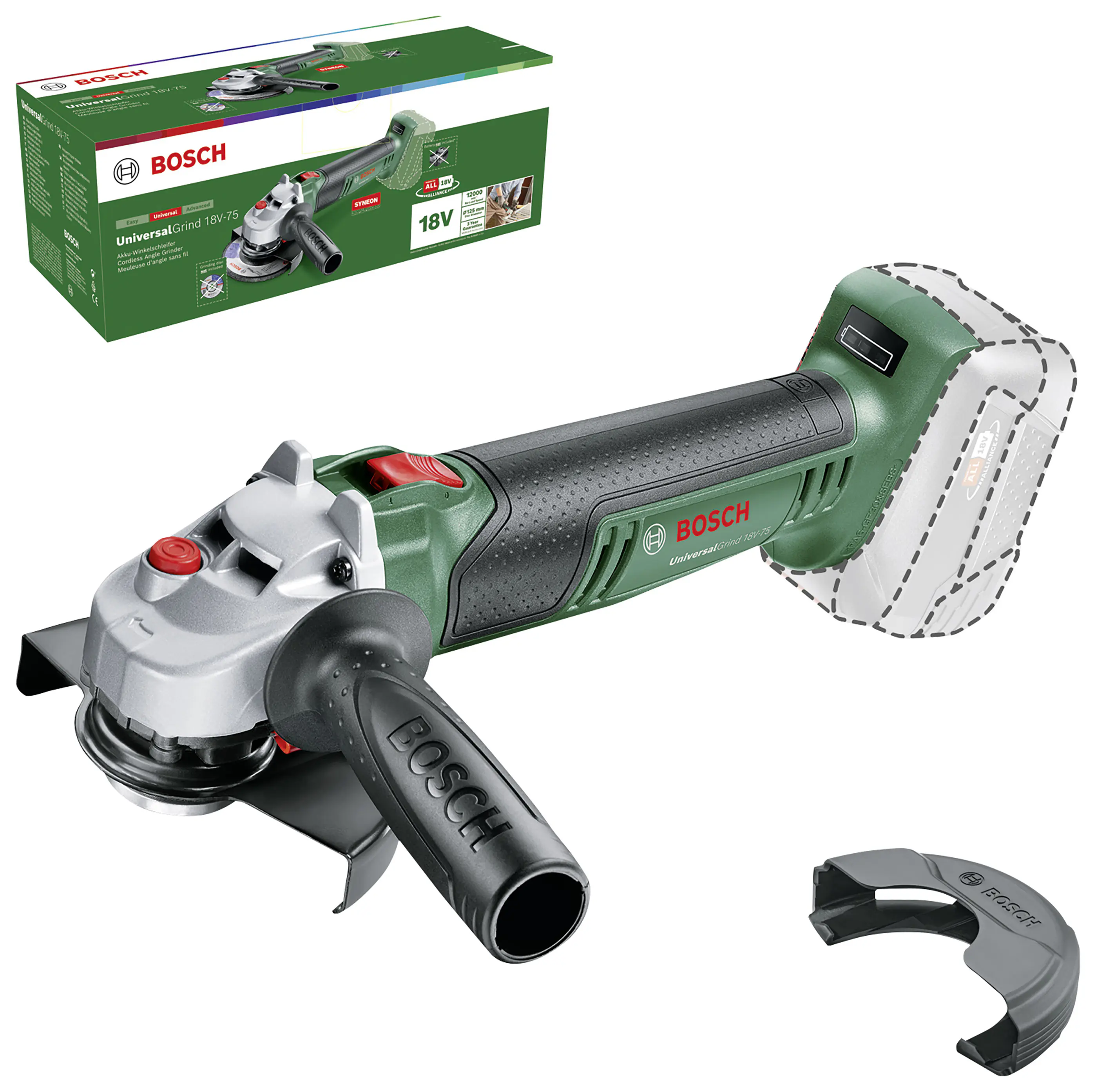 Bosch Akku-Winkelschleifer UniversalGrind 18V-75 Solo