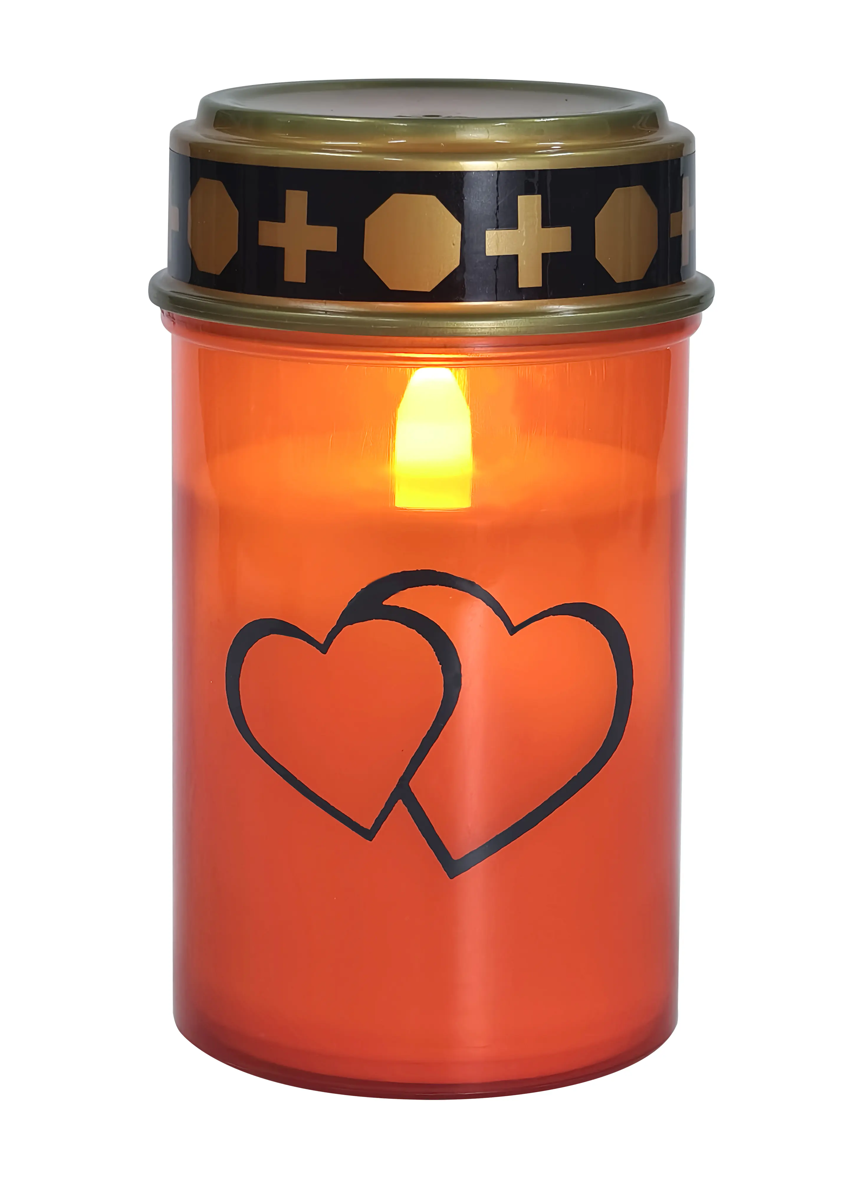TrendLine LED-Grablicht mit Herzsymbol & Timer Ø 7 x 12 cm warmweiß rot
