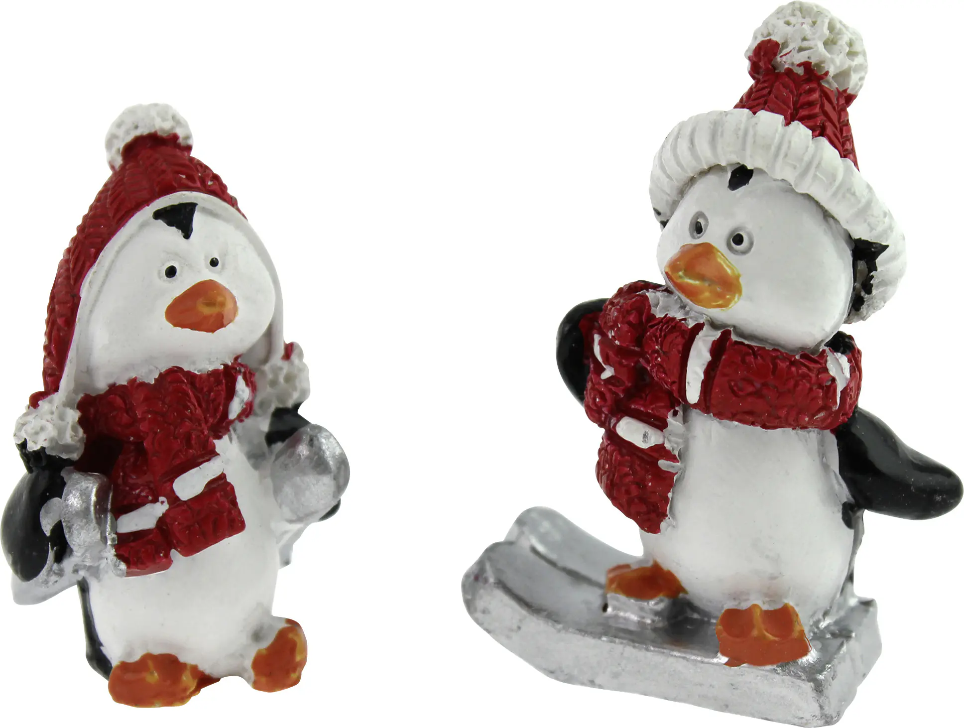 Dekofigur Pinguine 5 cm Polyresin weiß-rot-schwarz 5 cm 2 Stück