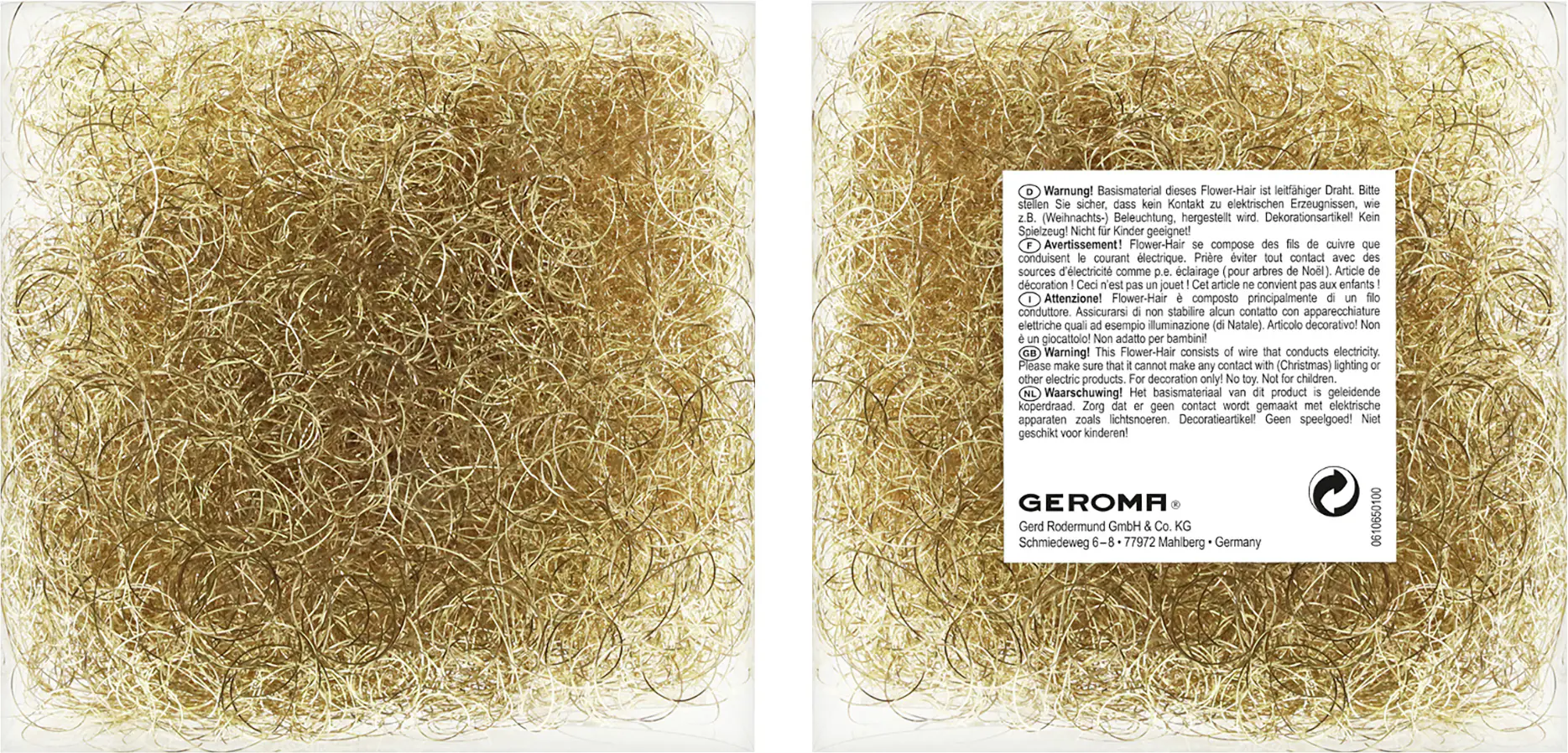 Flowerhair Engelshaar gelockt Kunststoff 40 g gold