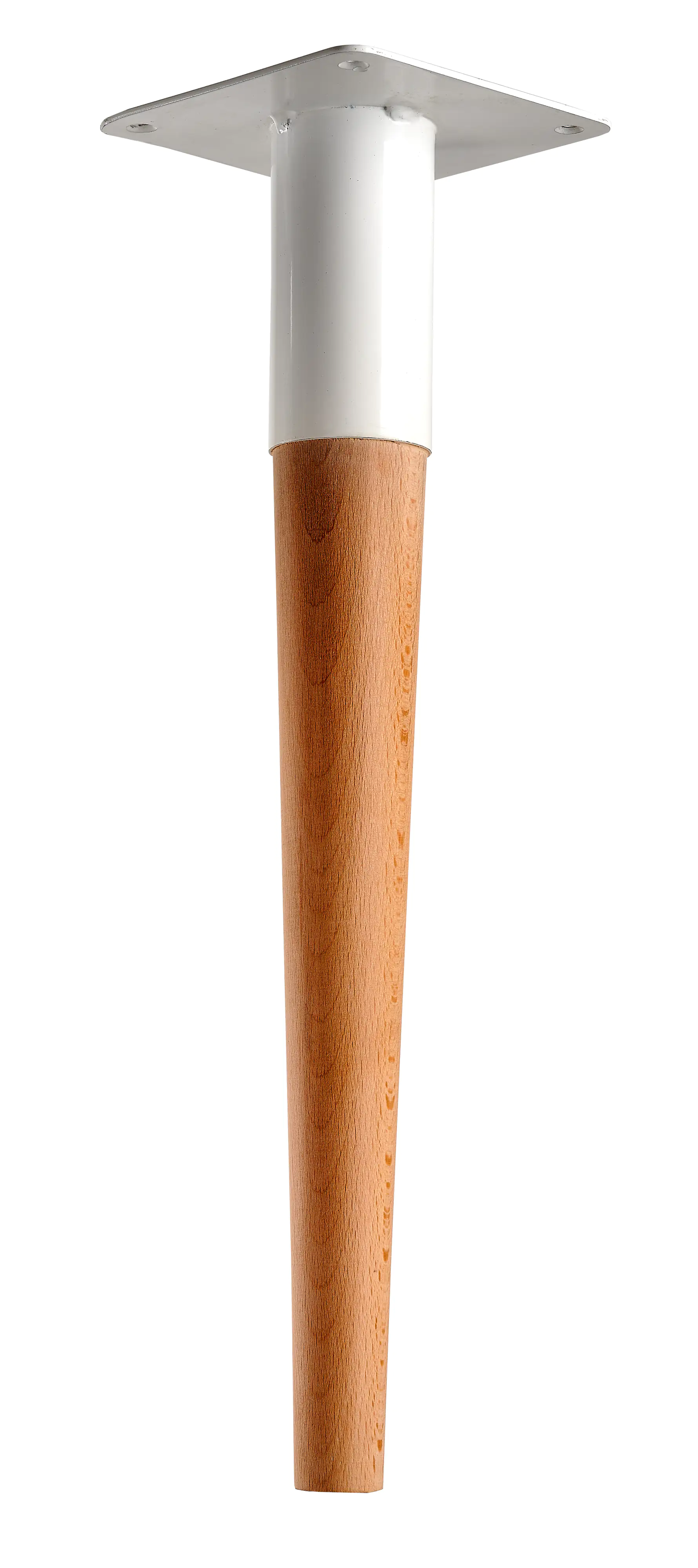 Hettich Möbelfuß 5,0 x 42 cm Buche/Stahl weiß - 1 Stück