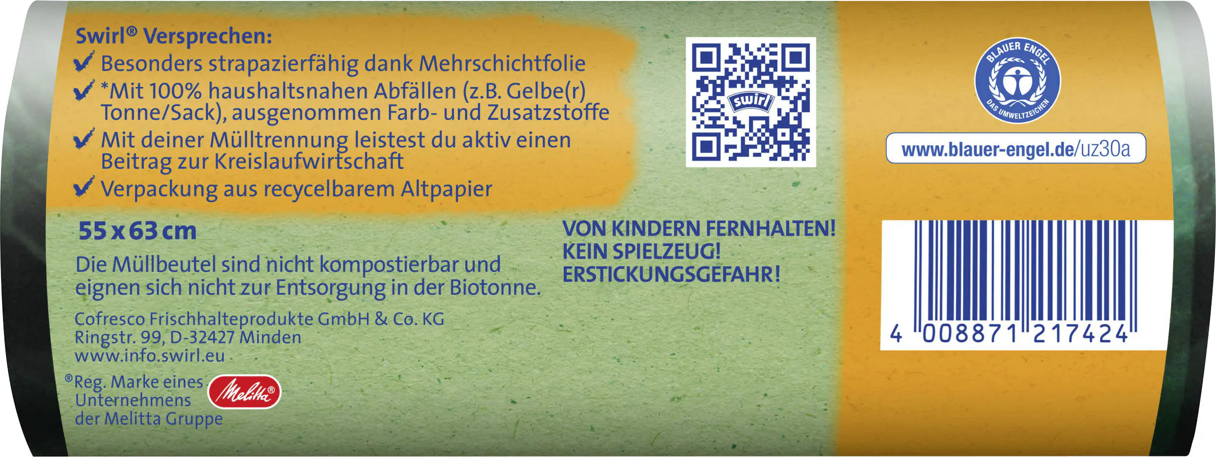 Swirl Öko Müllbeutel mit Tragegriff 35 L 12 Stück Swirl Öko Müllbeutel mit Tragegriff 35 L 12 Stück