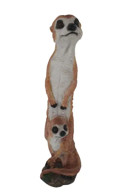 Dekofigur Erdmännchen mit Kind 47 x 13,5 cm braun Dekofigur Erdmännchen mit Kind 47 x 13,5 cm braun