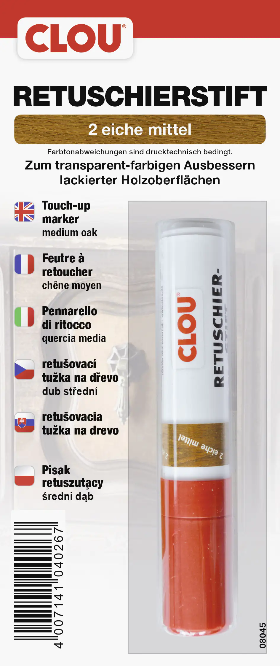 Clou Retuschierstift eiche mittel