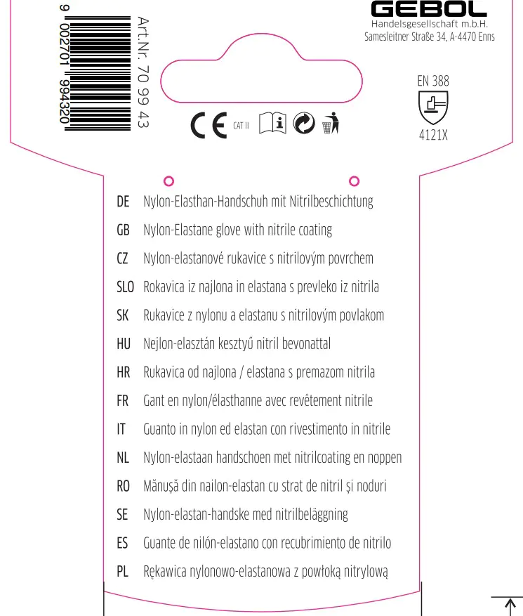 Gebol Handschuh Master Flex Lady  