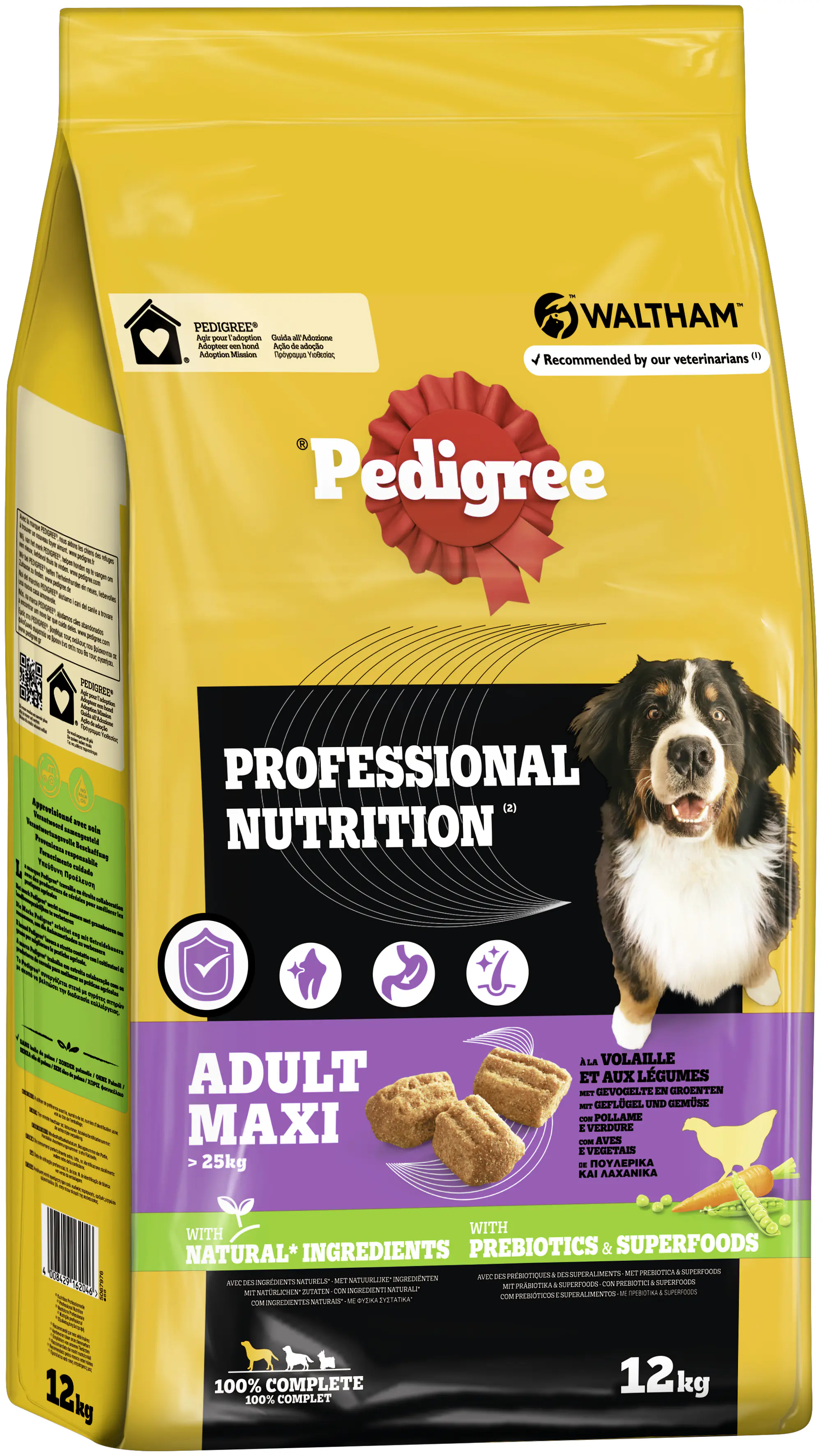 Pedigree Professional Nutrition Hundetrockenfutter Adult Maxi 12 kg Geflügel & Gemüse 