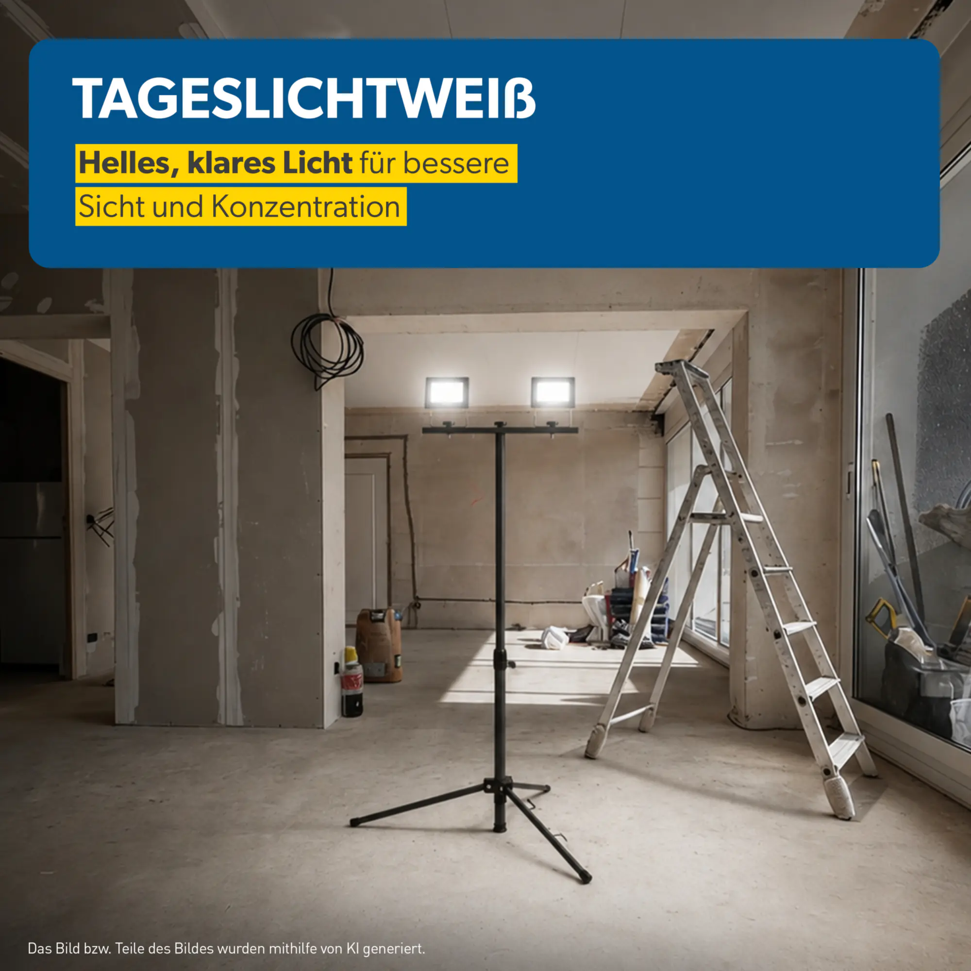UniTec LED Strahler mit Stativ 2 x 14 W 1700 lm anthrazit