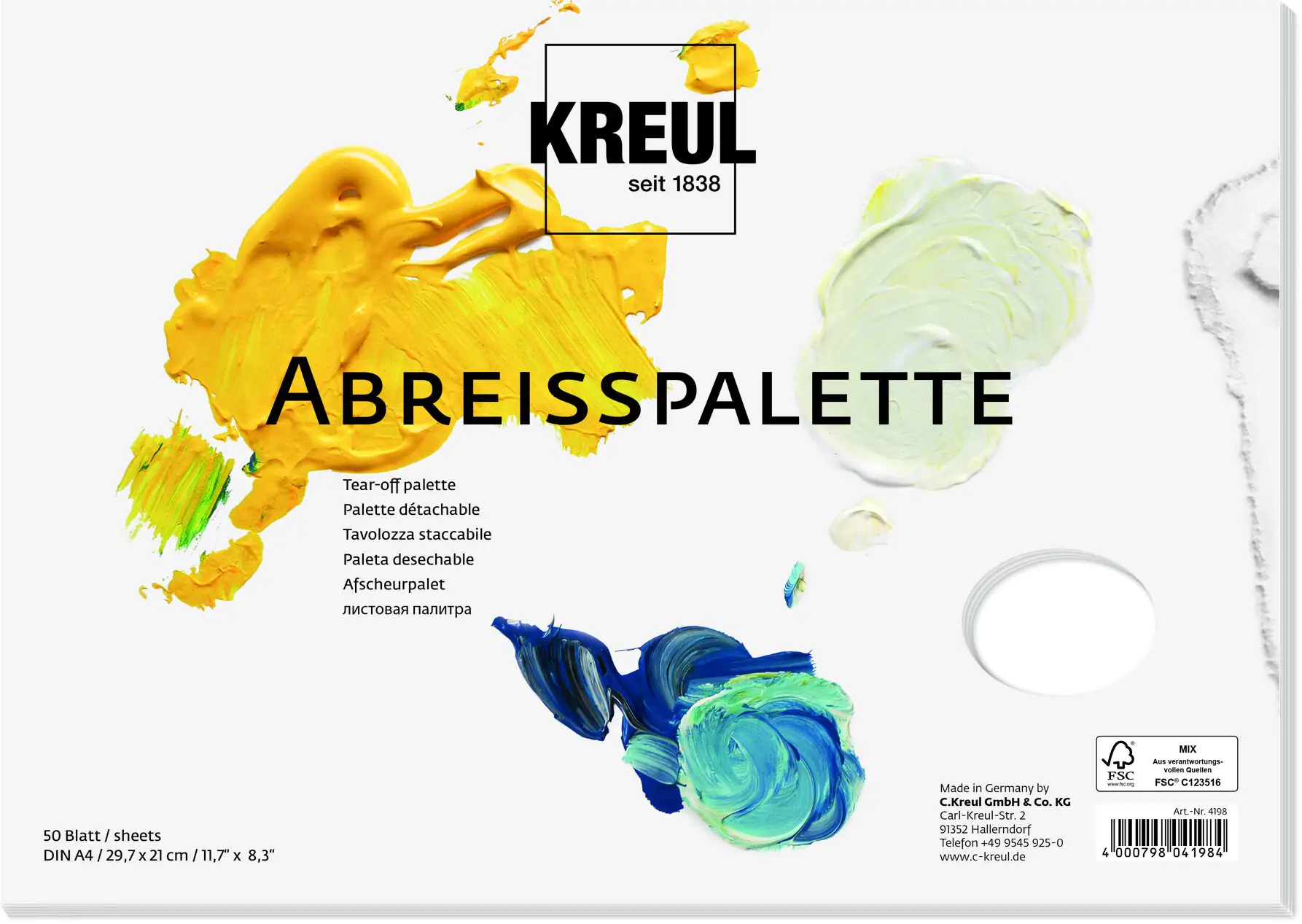Kreul Solo Goya Abreisspalette für Öl- und Acrylmalerei 50 Blatt