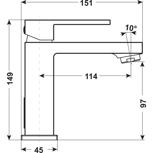 Cornat Waschtischarmatur Noir square schwarz