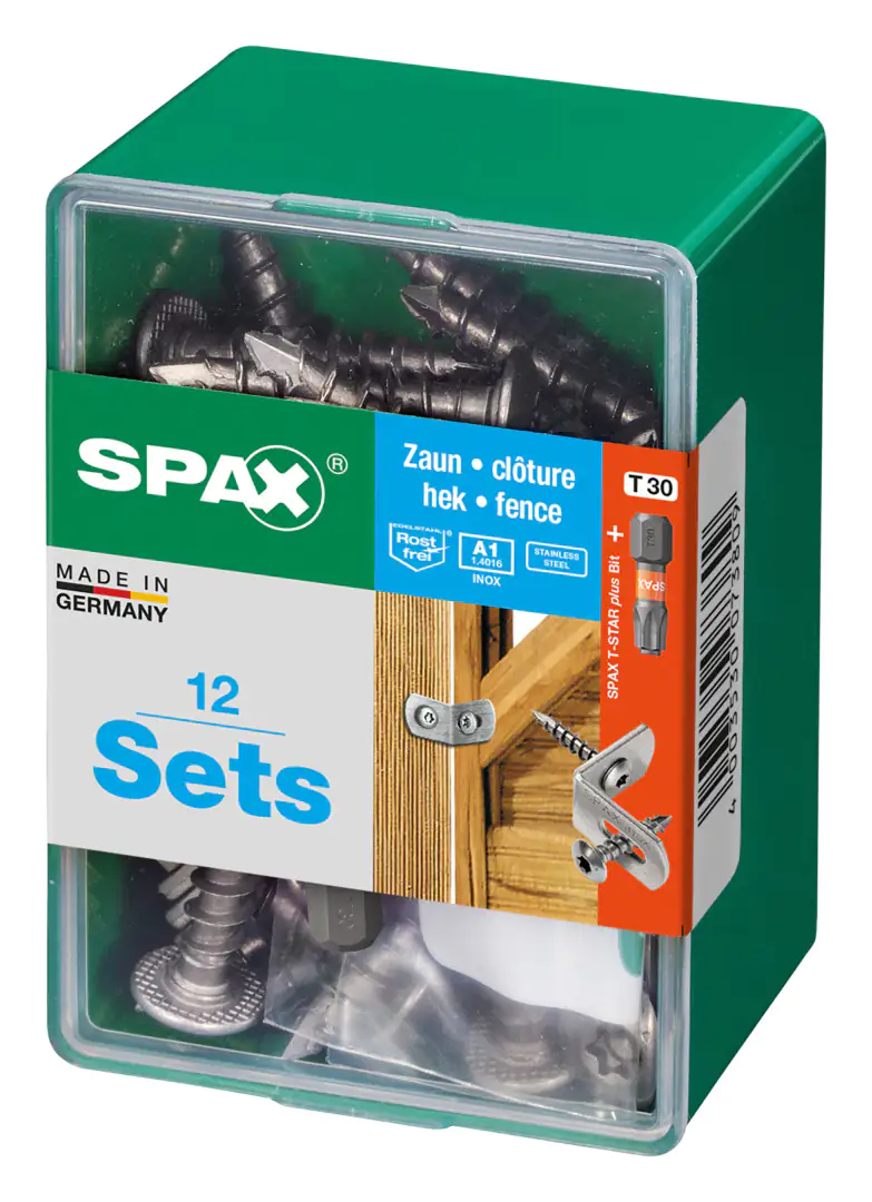 Spax Zaunverbinder 7.0 x 35 mm TX 30 - 24 Stk. (+12 Winkel) Spax Zaunverbinder 7.0 x 35 mm TX 30 - 24 Stk. (+12 Winkel)