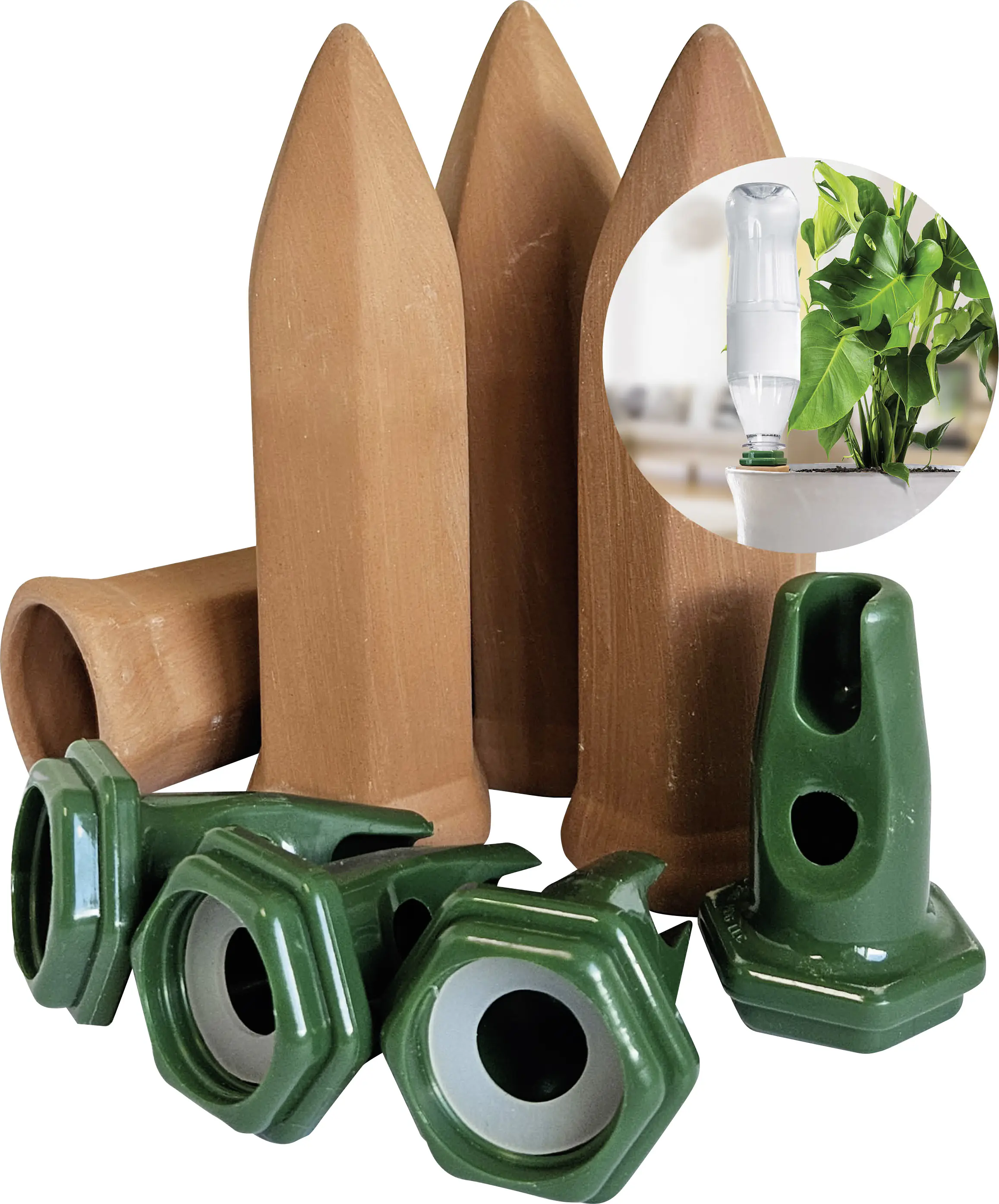 Biogreen Bewässerungssystem Pflanzen Hydro Classic Tonkegel für PET-Flaschen 4er Set