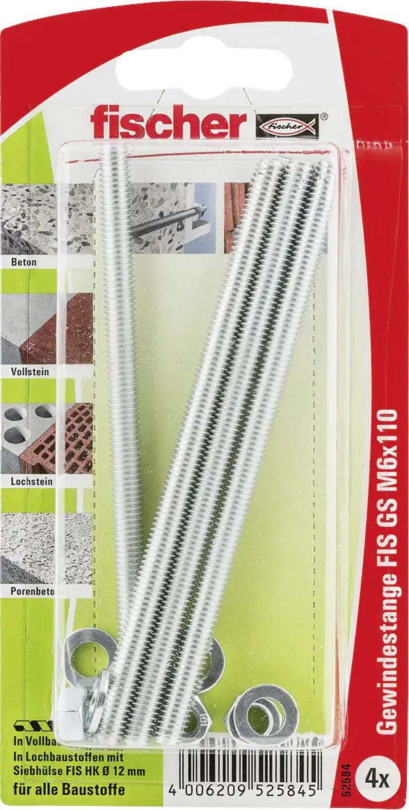4006209525845 Fischer Gewindeanker FIS M6 x 110 mm - 4 Stück