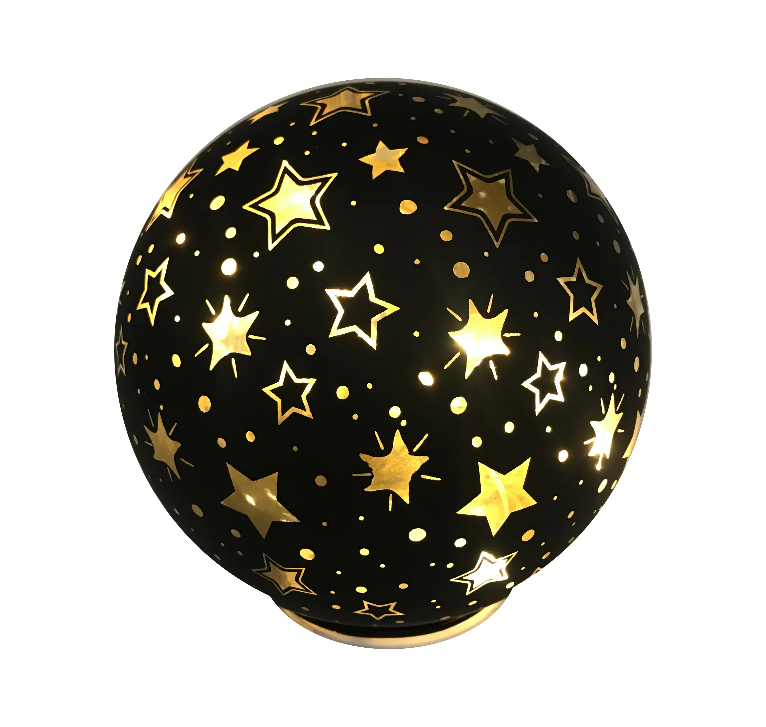 4333692380362 TrendLine LED Kugel schwarz Ø 15 cm warmweiß mit Timer