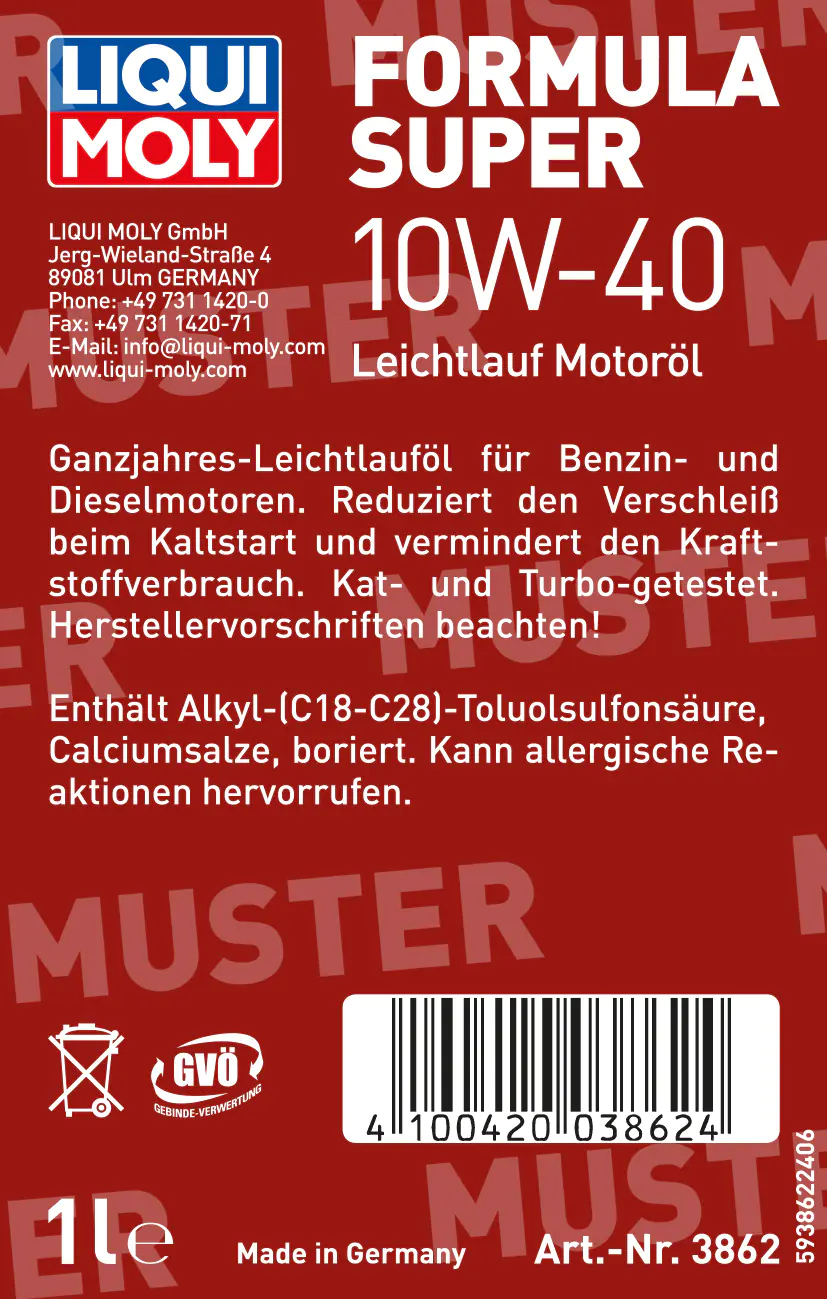 Liqui Moly Motoröl Formula Super 10W-40 1 L