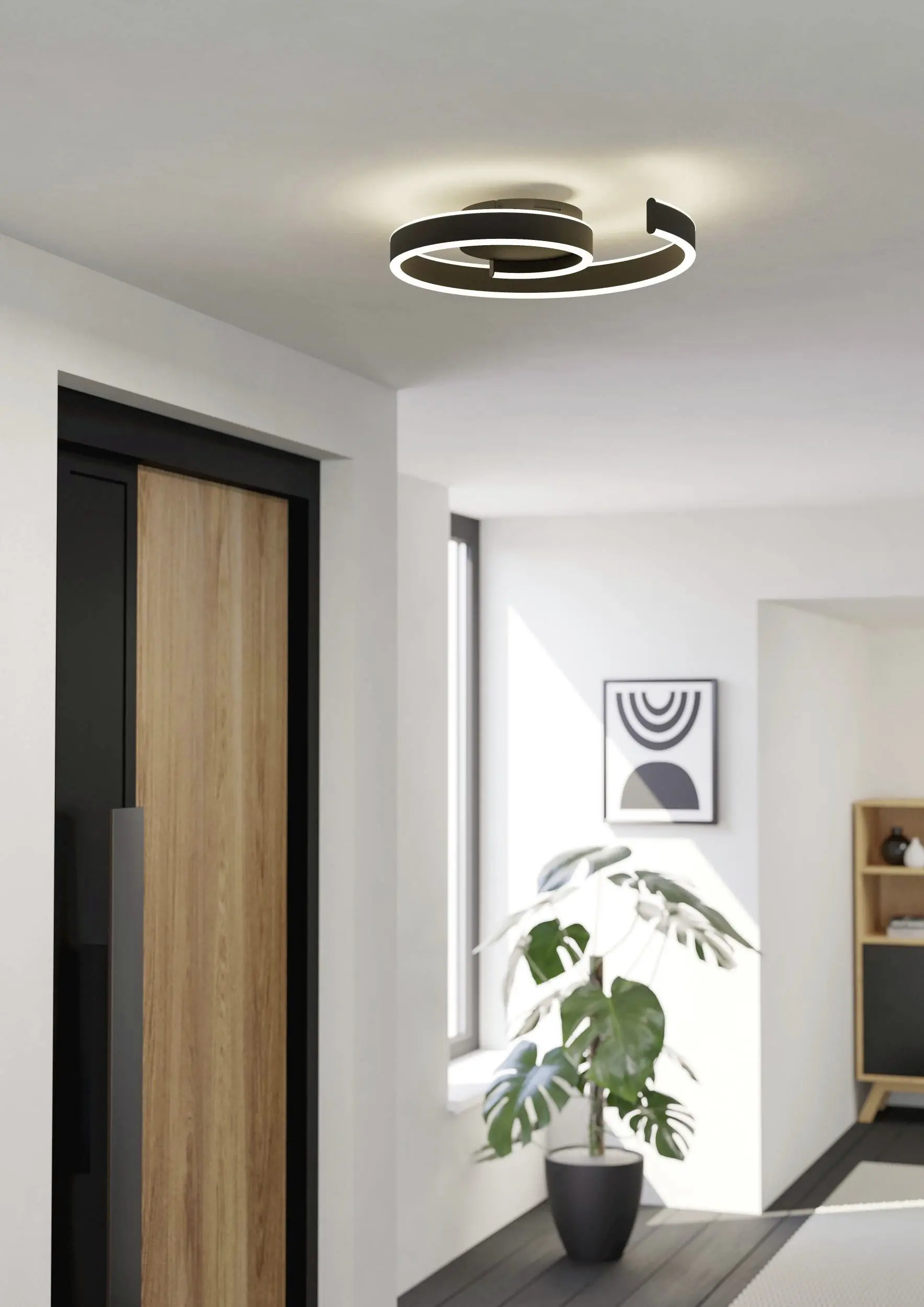 Eglo LED Deckenleuchte Andabaia-Z schwarz 47 x 39 cm warmweiß-kaltweiß dimmbar
