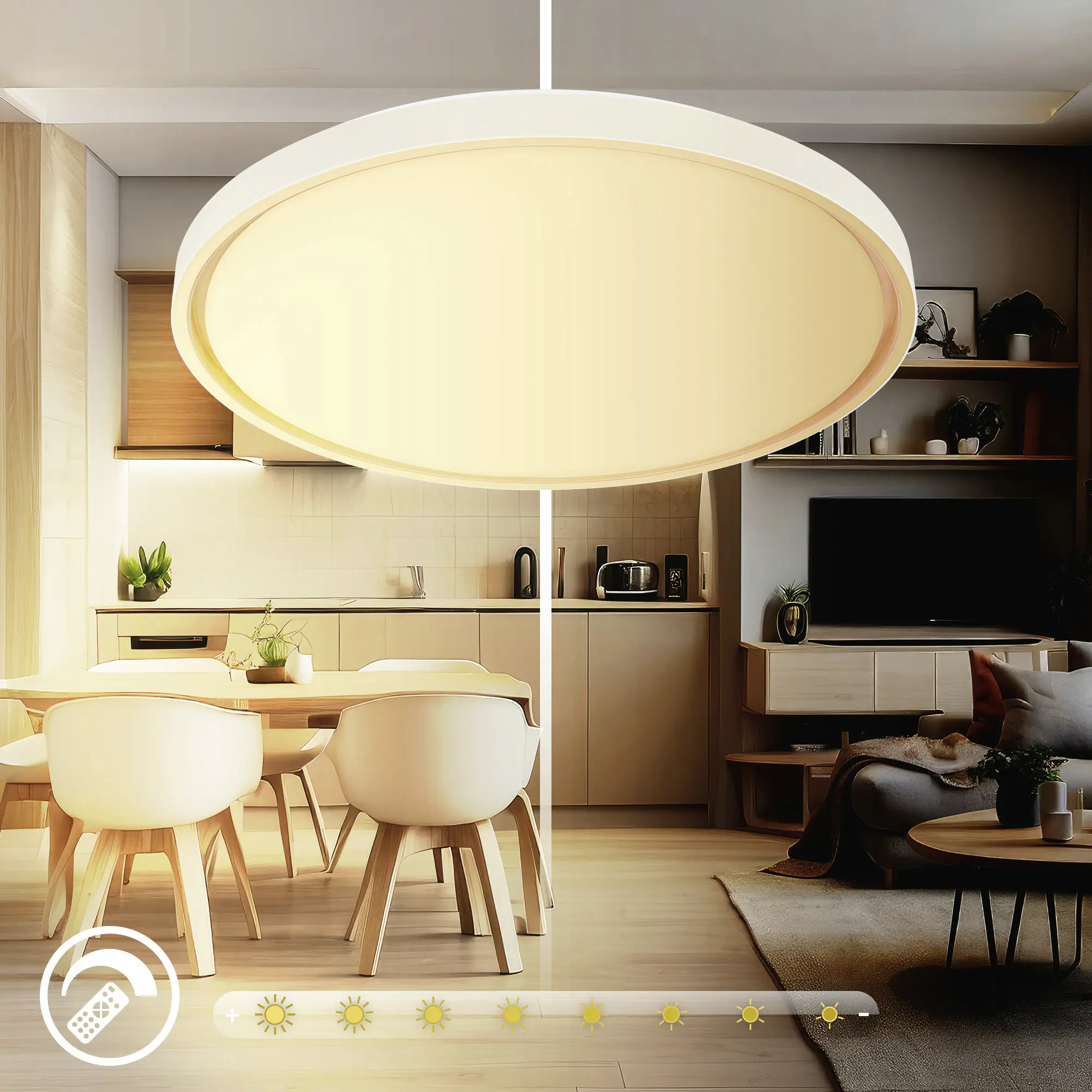 Briloner LED-Deckenleuchte Ina Ø49,5 cm 48W grau CCT dimmbar