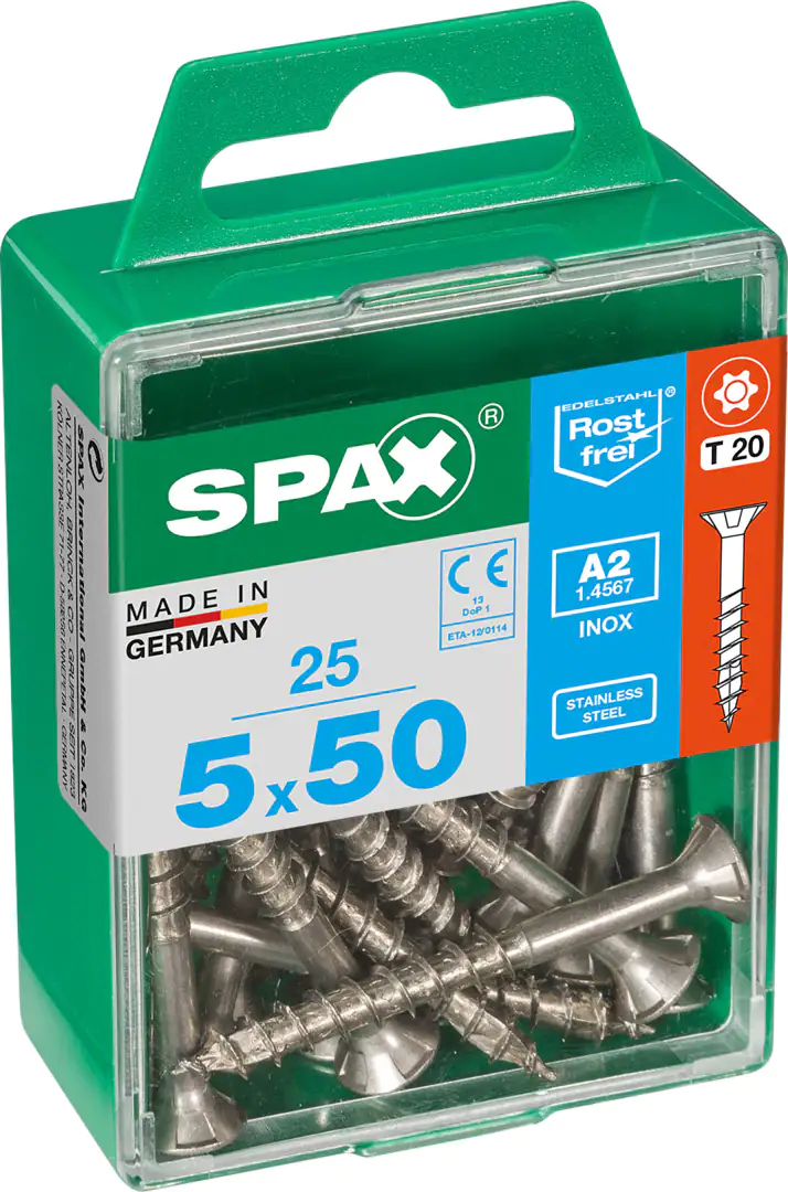 Spax Universalschrauben 5.0 x 50 mm TX 20 Senkkopf - 25 Stk.