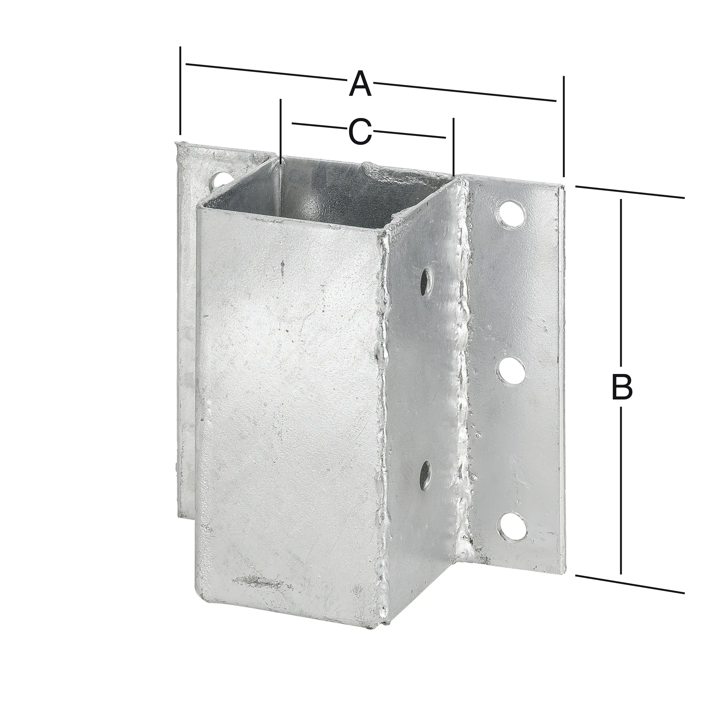 Vormann Anschraub Pfostenträger feuerverzinkt 155 x 148 x 71 mm
