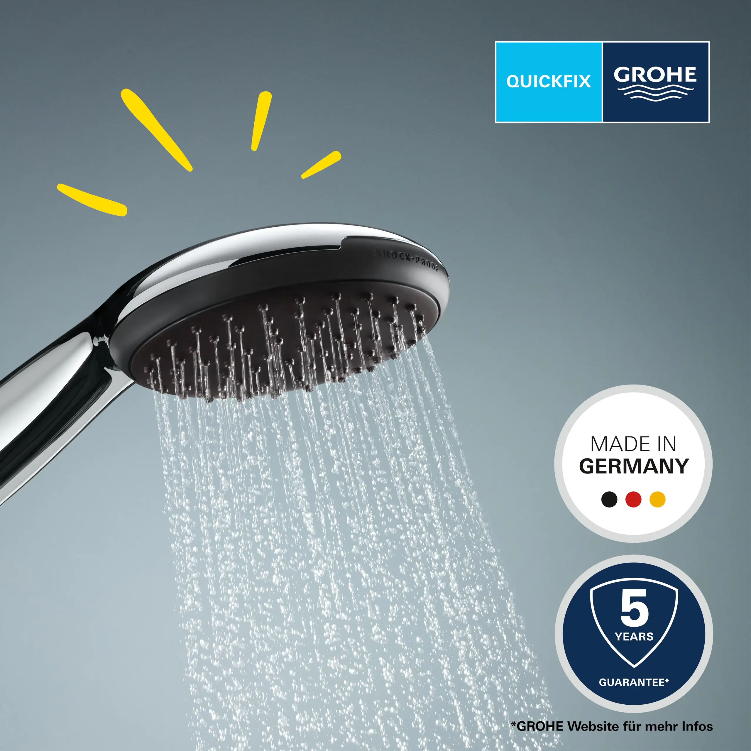 Grohe Vitalio Handbrause Start 110 2 Strahlarten chrom