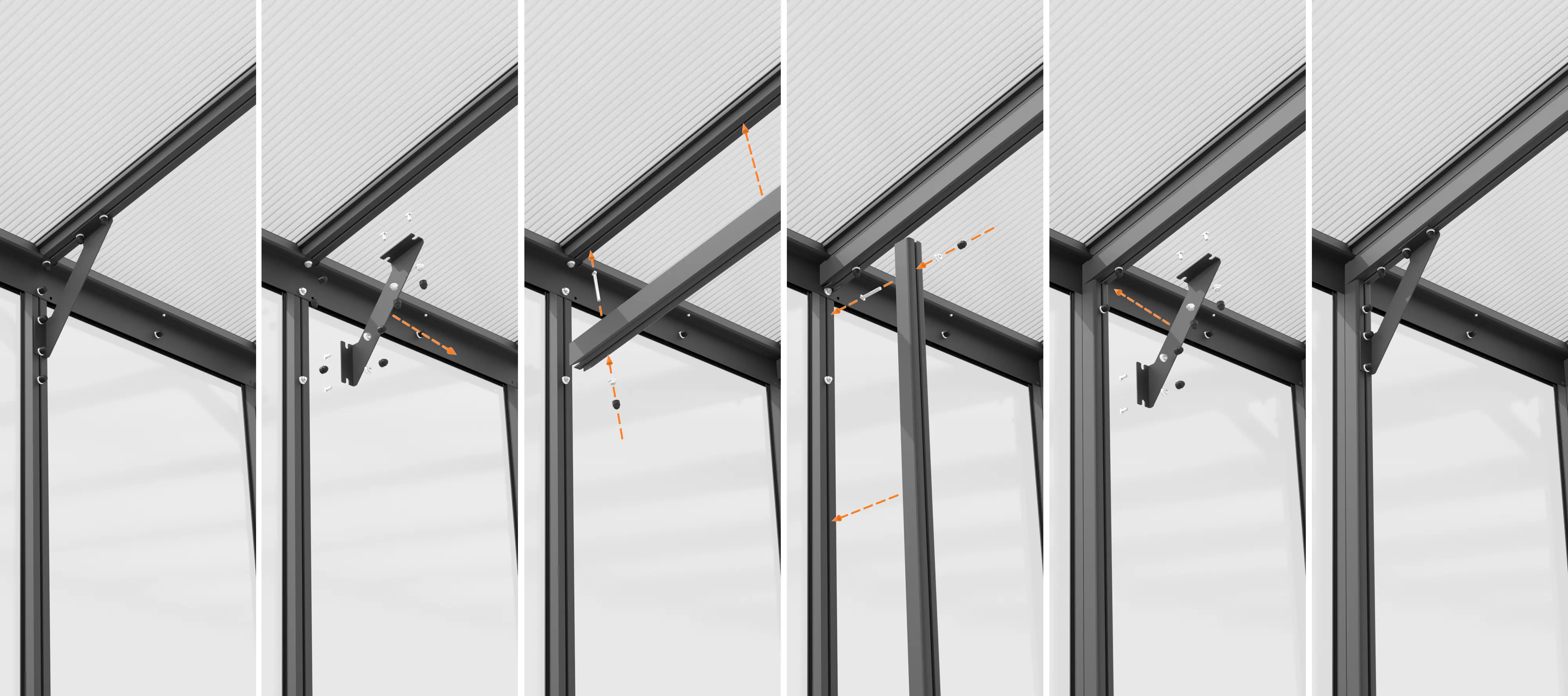 Vitavia Anlehngewächshaus Nachrüstset Helena 7000 aluminium 3 mm ESG