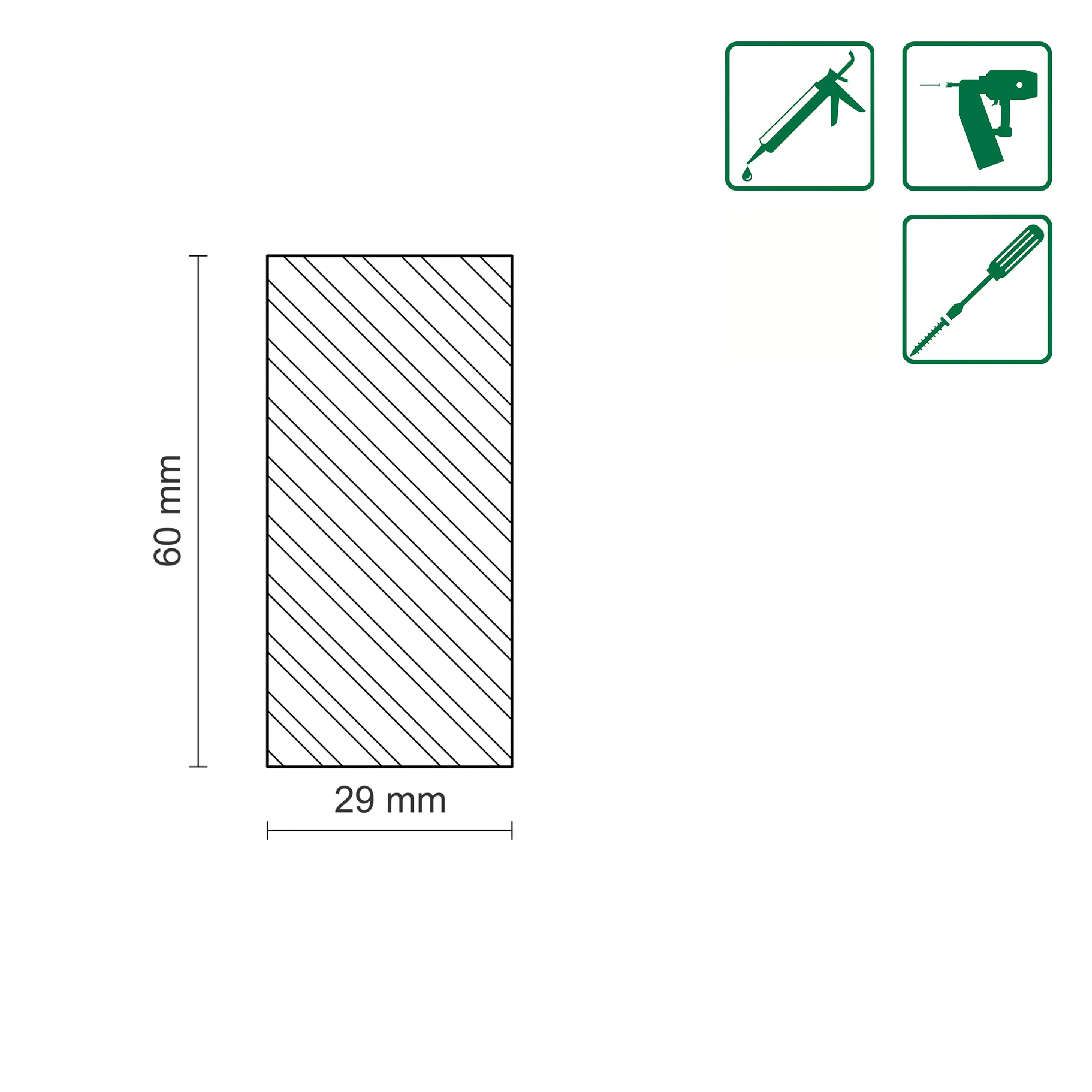 FN Neuhofer Flachleiste 95 cm 60 x 29 mm Buche