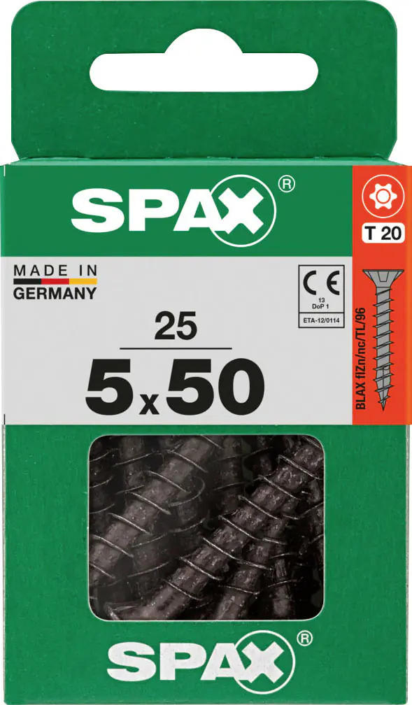 Spax Universalschrauben 5 x 50 mm T20 Vollgewinde - 25 Stk. 