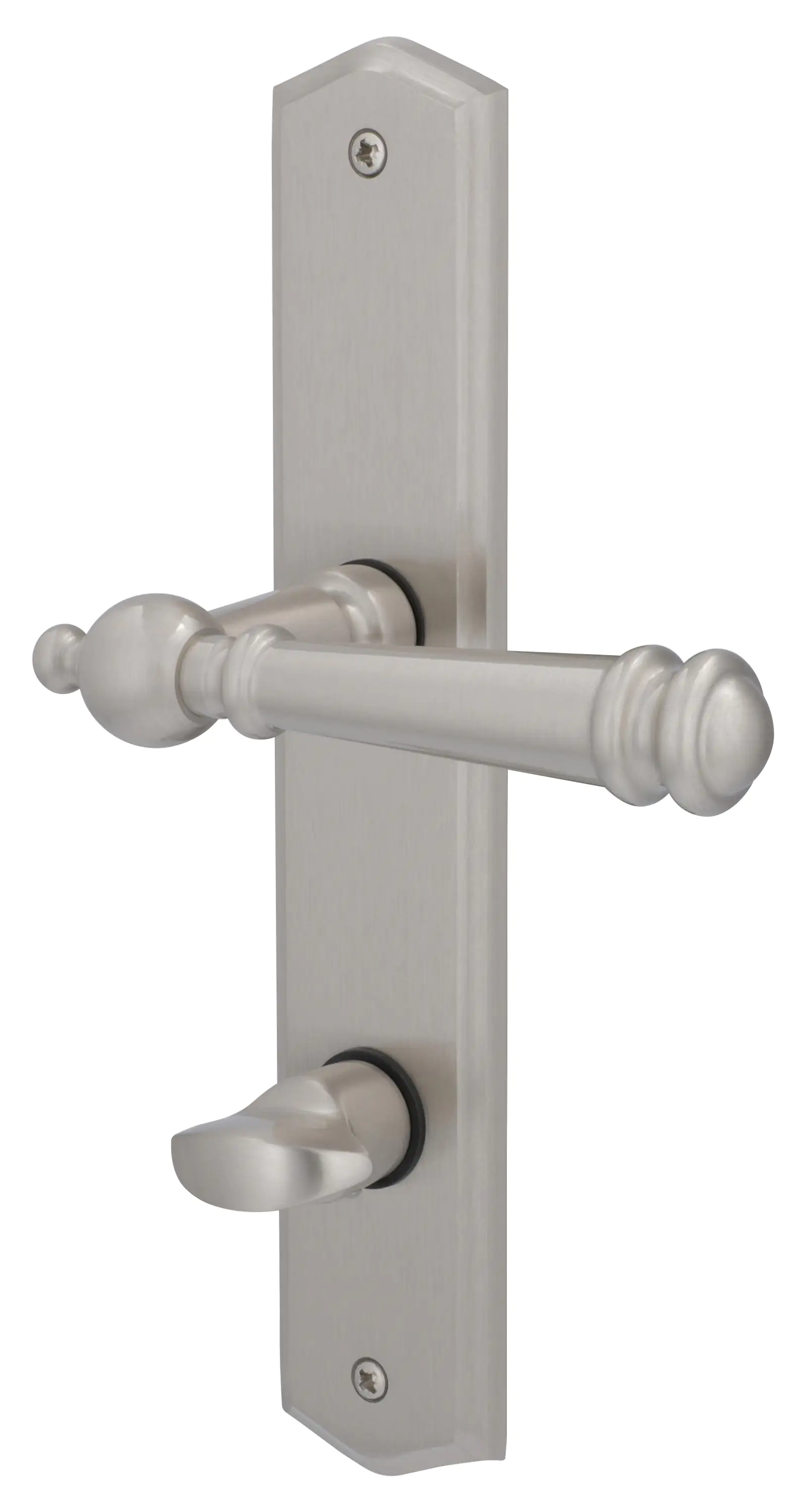 Alpertec WC-Langschildgarnitur Ron Edelstahl silber abgerundet