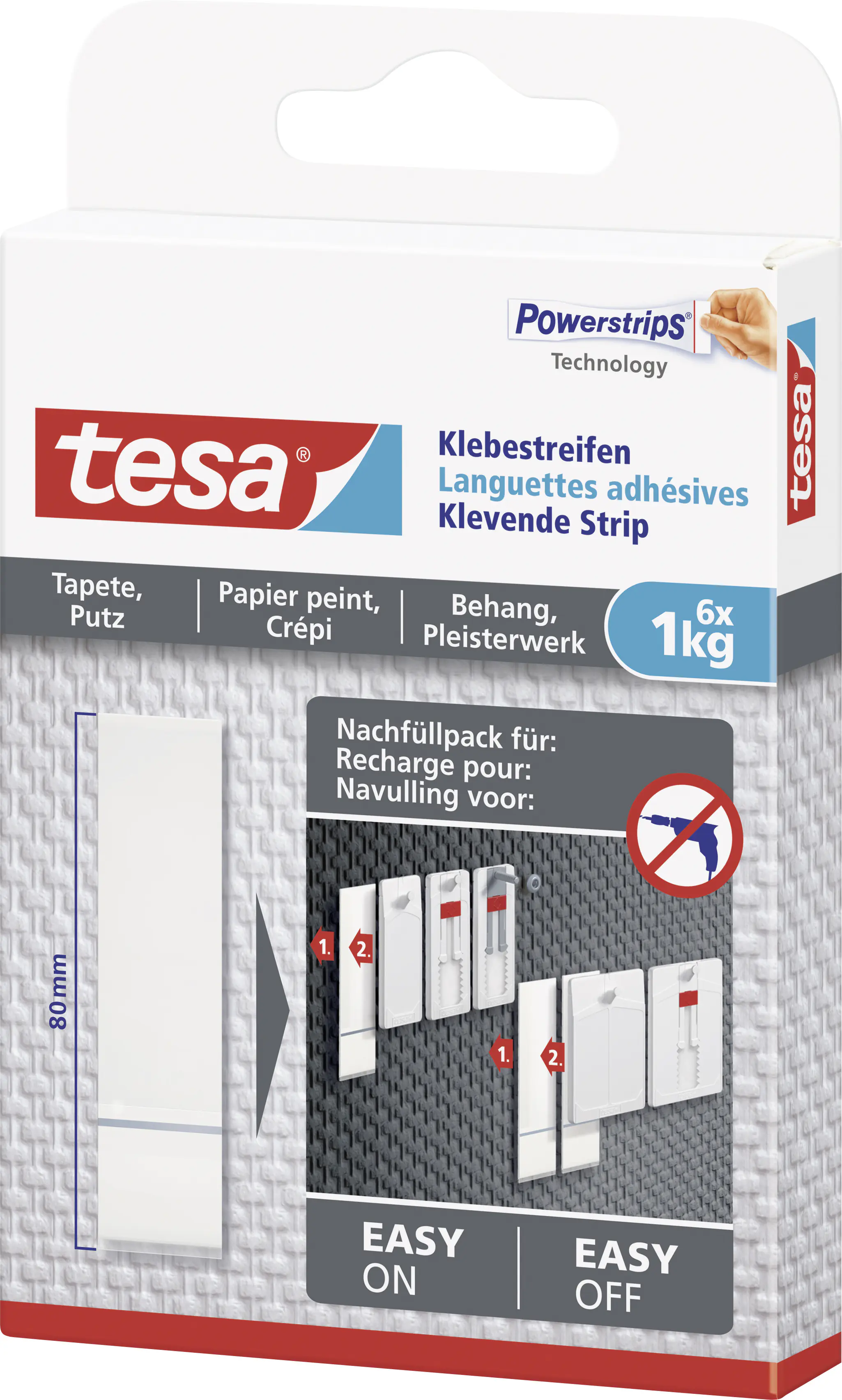 tesa Klebestreifen Traglast 1 kg, 6 Stück