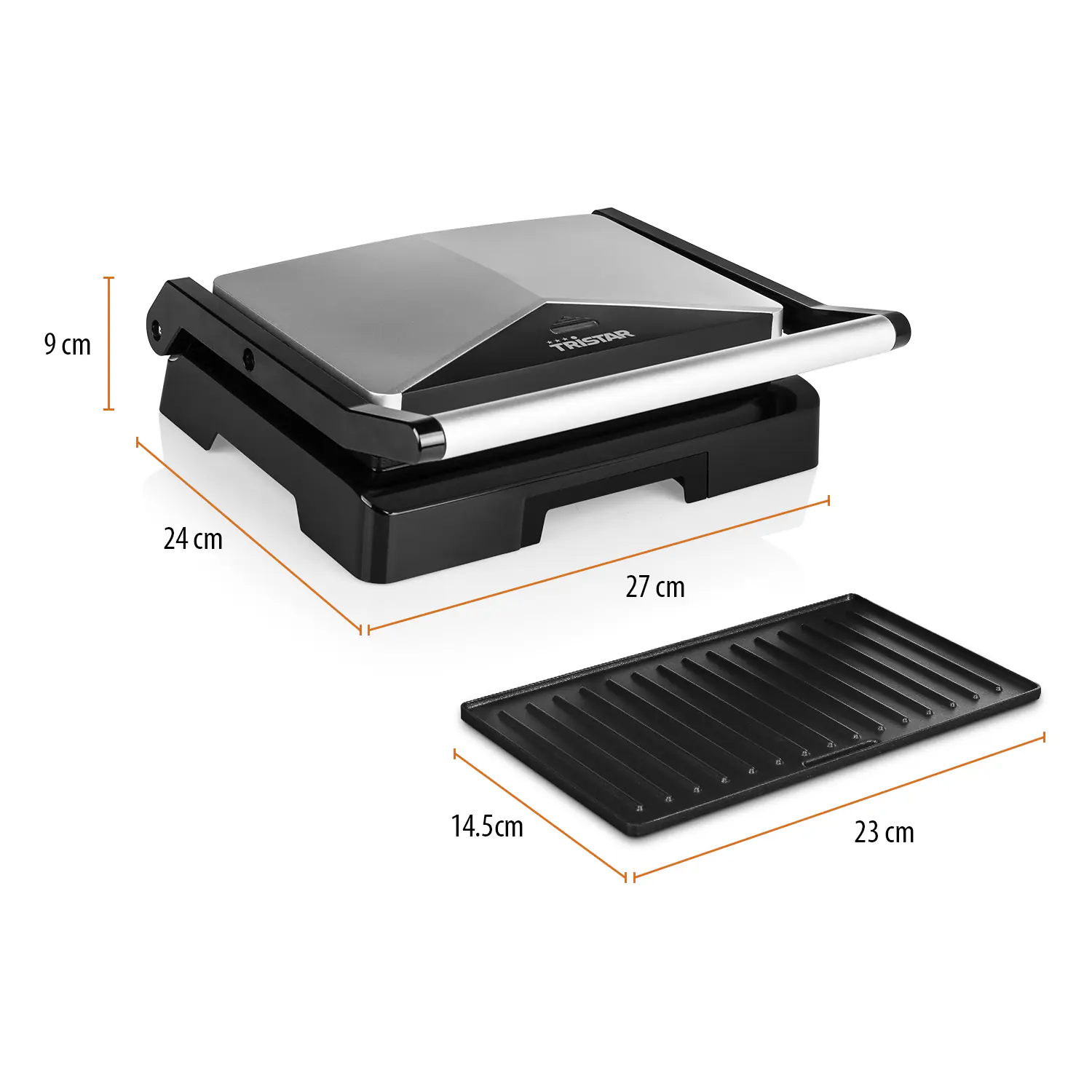 Tristar Kontaktgrill GR-2854 1000 Watt, 23 x 14.5 cm Grillfläche Tristar Kontaktgrill GR-2854 1000 Watt, 23 x 14.5 cm Grillfläche