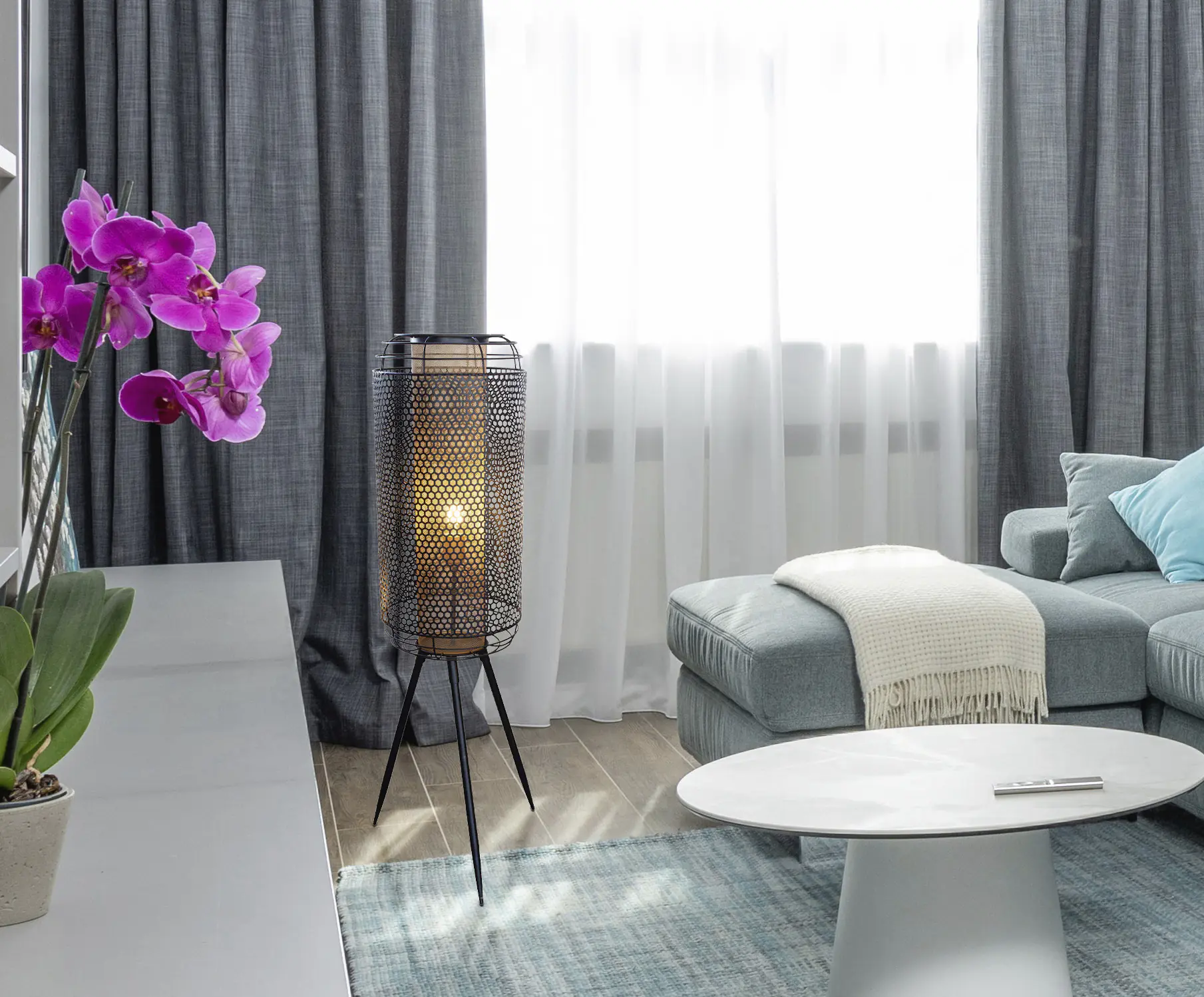 Globo Stehleuchte Denton 110 cm schwarz