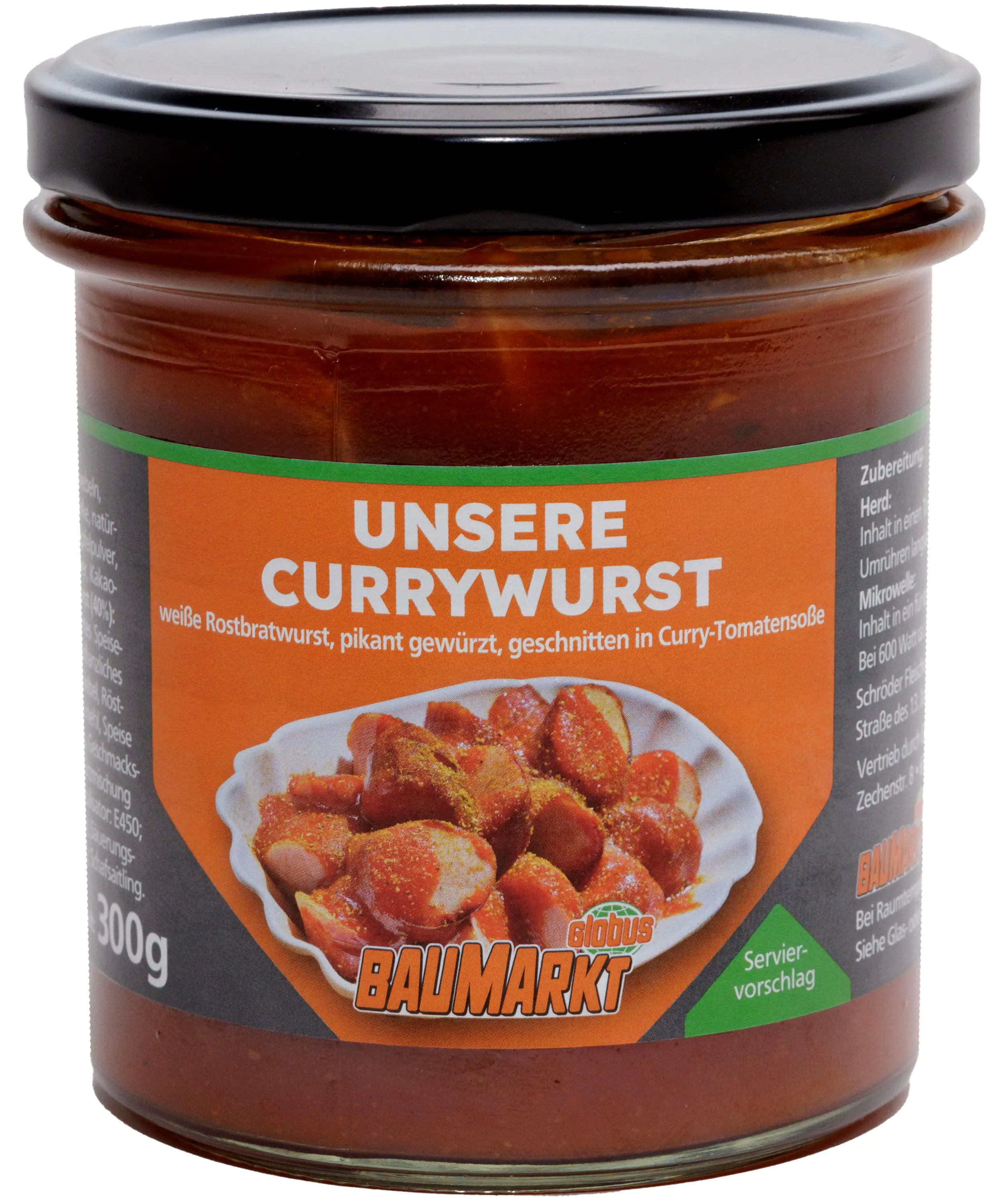 Globus Baumarkt Currywurst im Glas