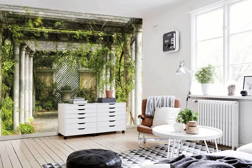 papermoon Vlies- Fototapete Digitaldruck 350 x 260 cm Walkway in Garden