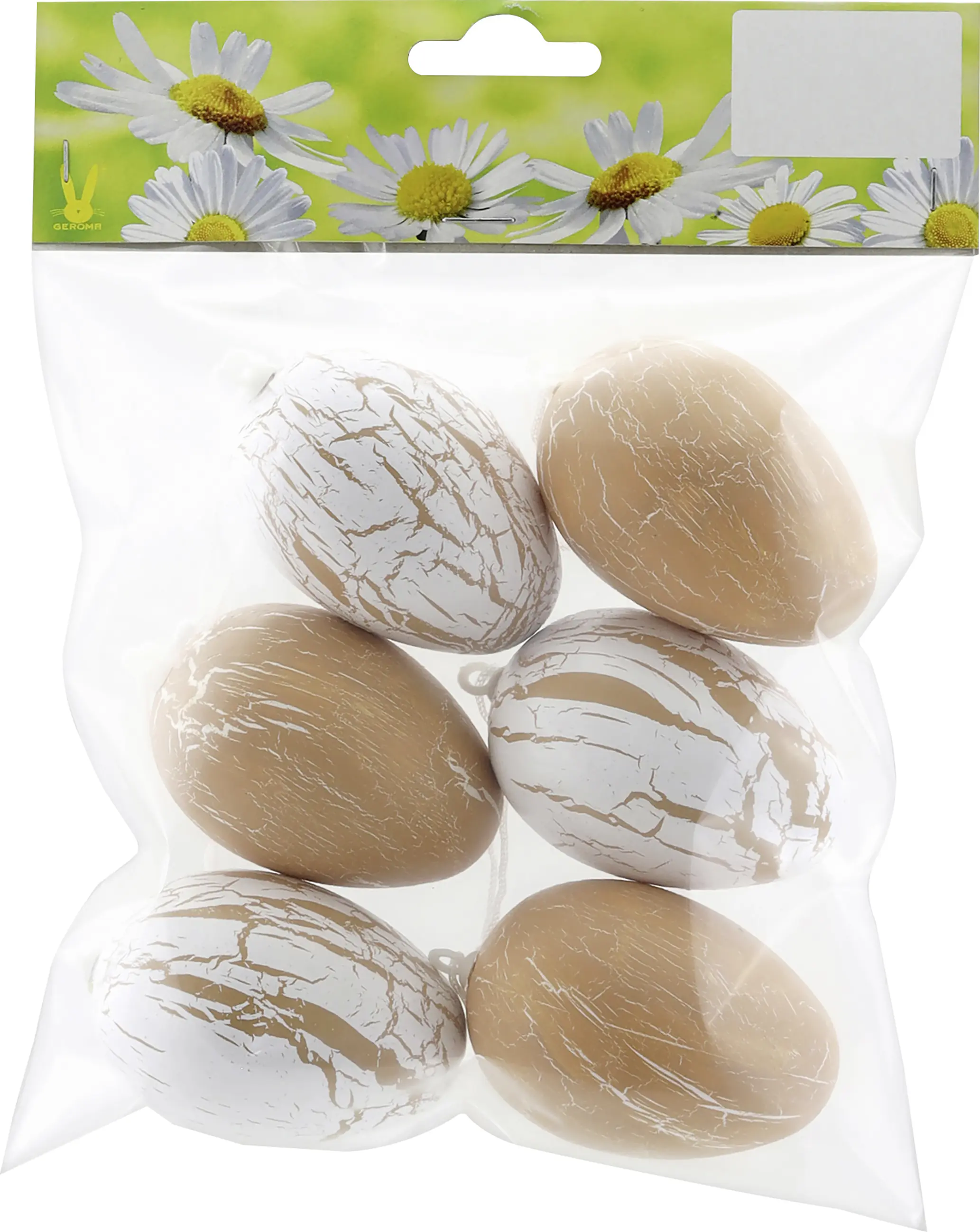 Osterdeko Anhänger Eier Kunststoff hellbraun 6 Stück