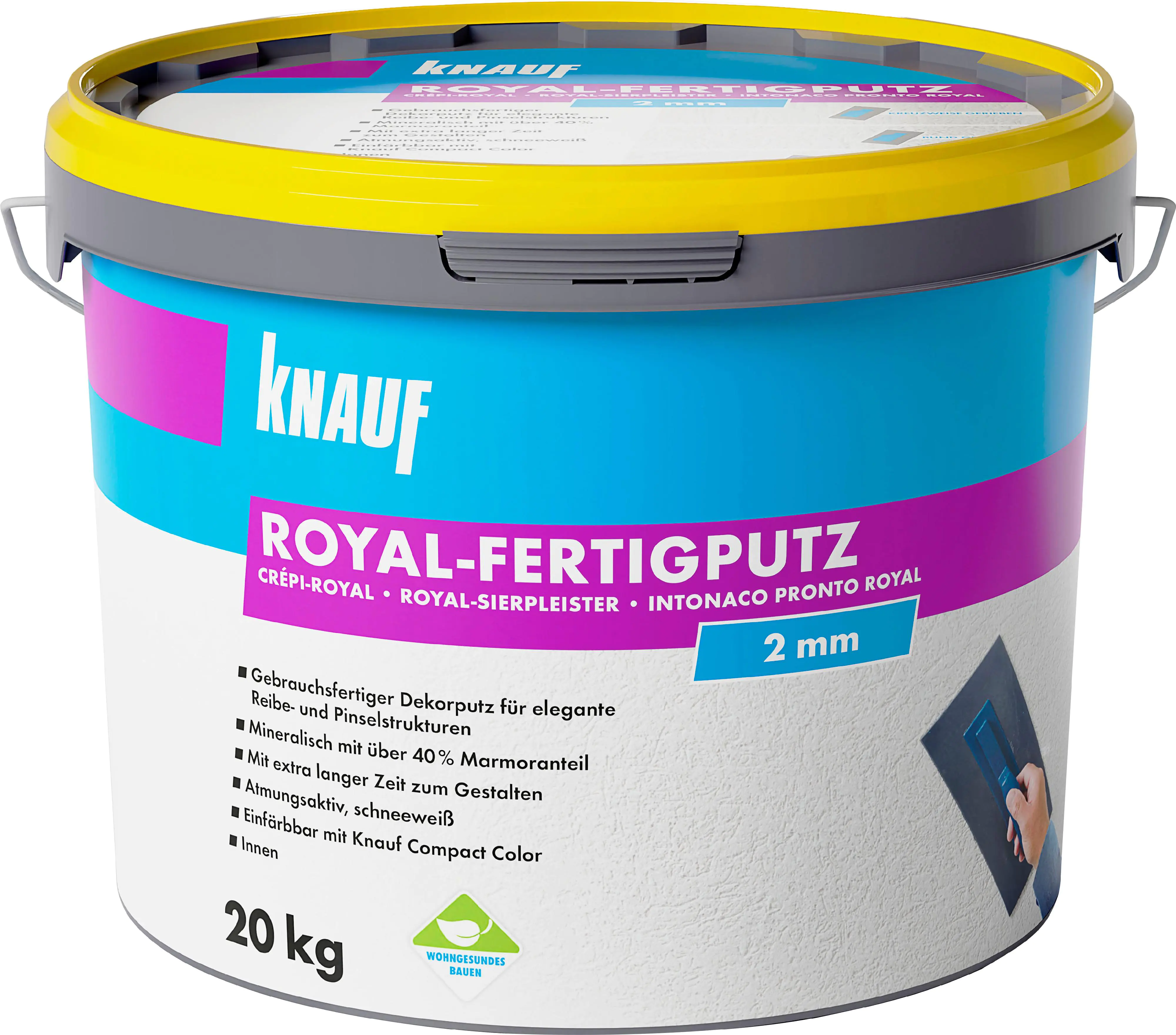 Knauf Royal-Fertigputz 20 kg 2,0 mm Körnung, schneeweiß Knauf Royal-Fertigputz 20 kg 2,0 mm Körnung, schneeweiß