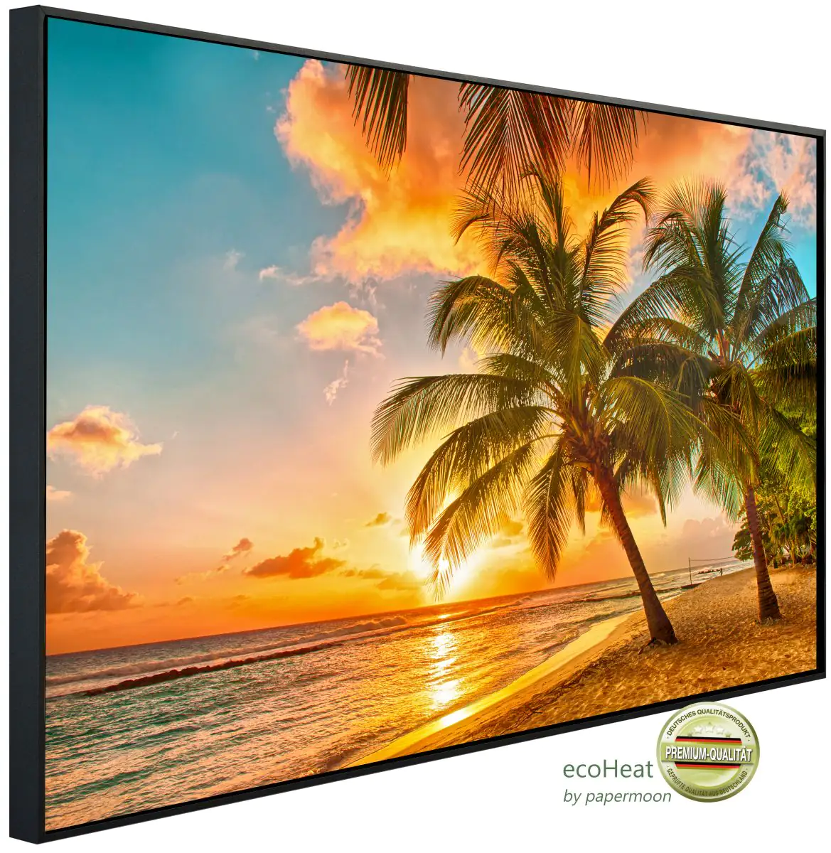 papermoon Infrarotheizkörper EcoHeat 90x120 cm 1200 Watt, Barbados Palmen