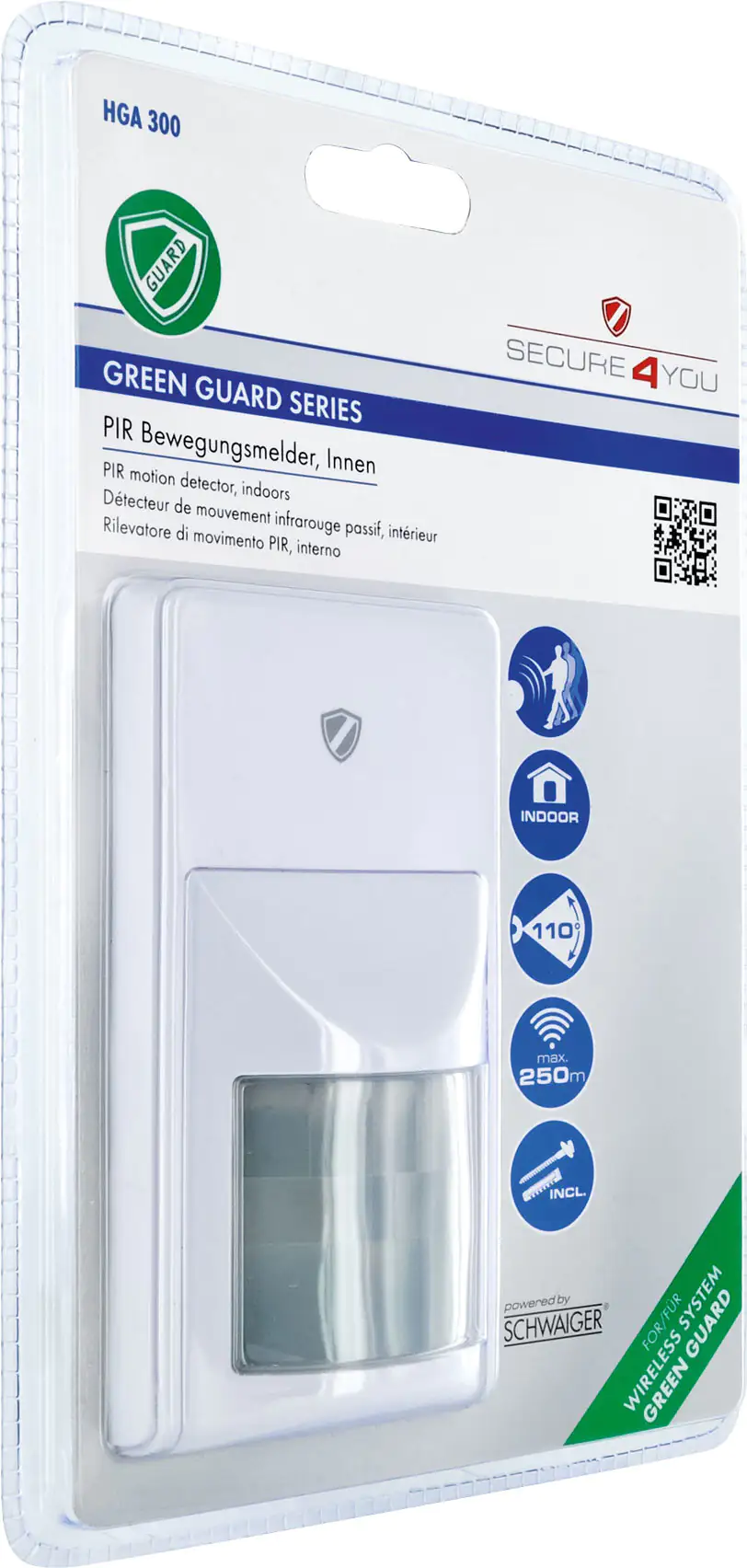 4004005019926_1 Schwaiger Bewegungsmelder Green Guard weiß, Innenbereich