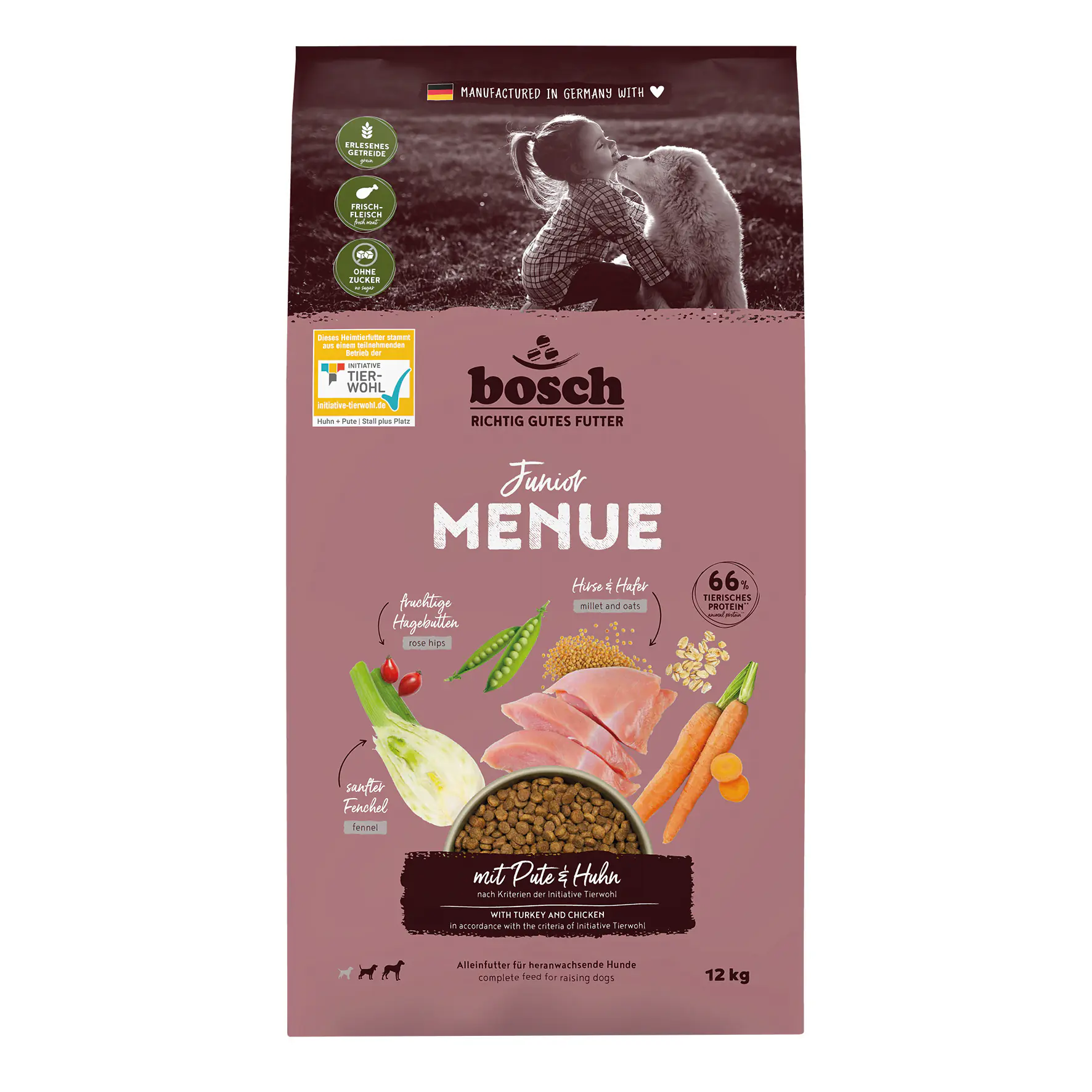 Bosch Hundetrockenfutter Junior Menue 12 kg Pute