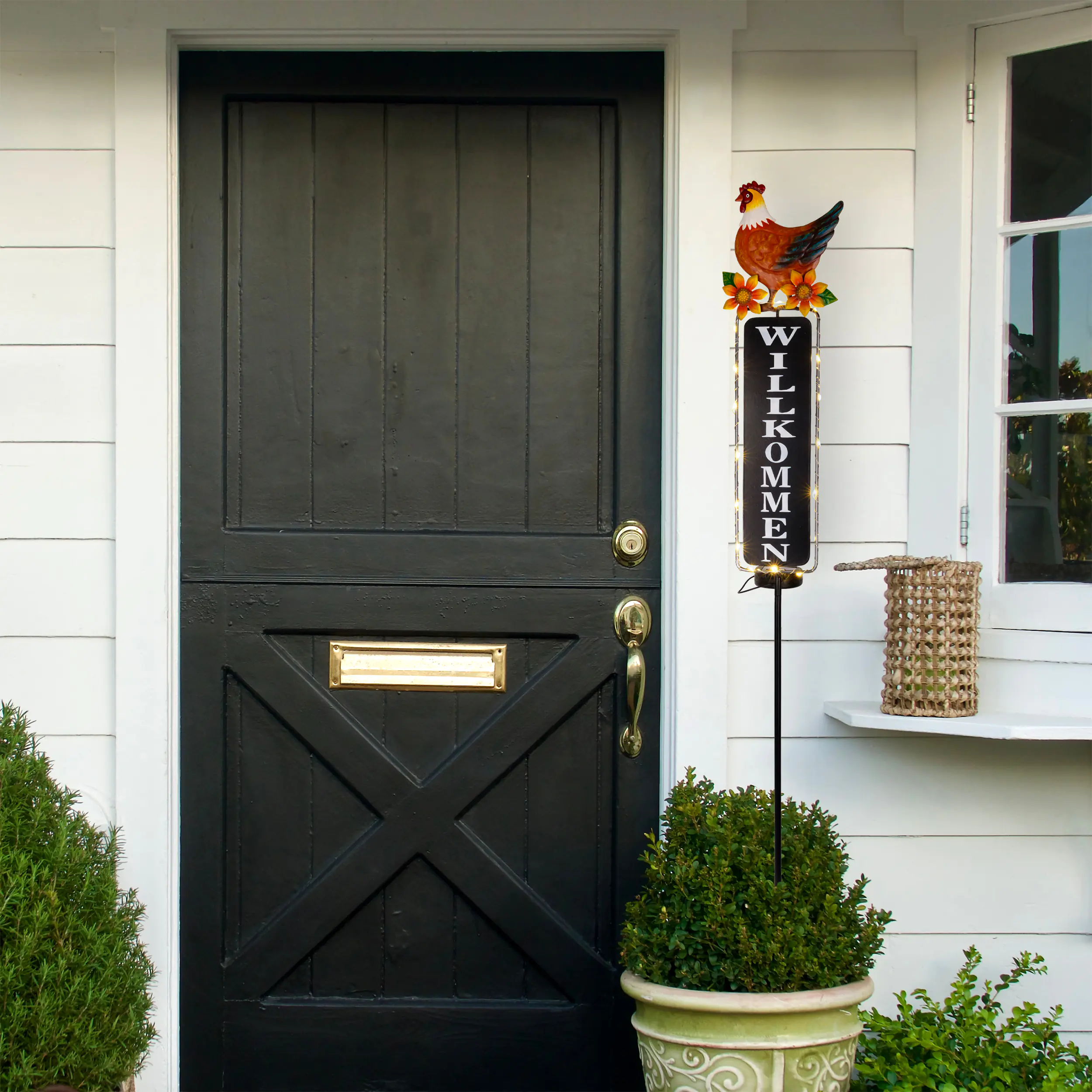 Light & More LED Solarleuchte Huhn bunt