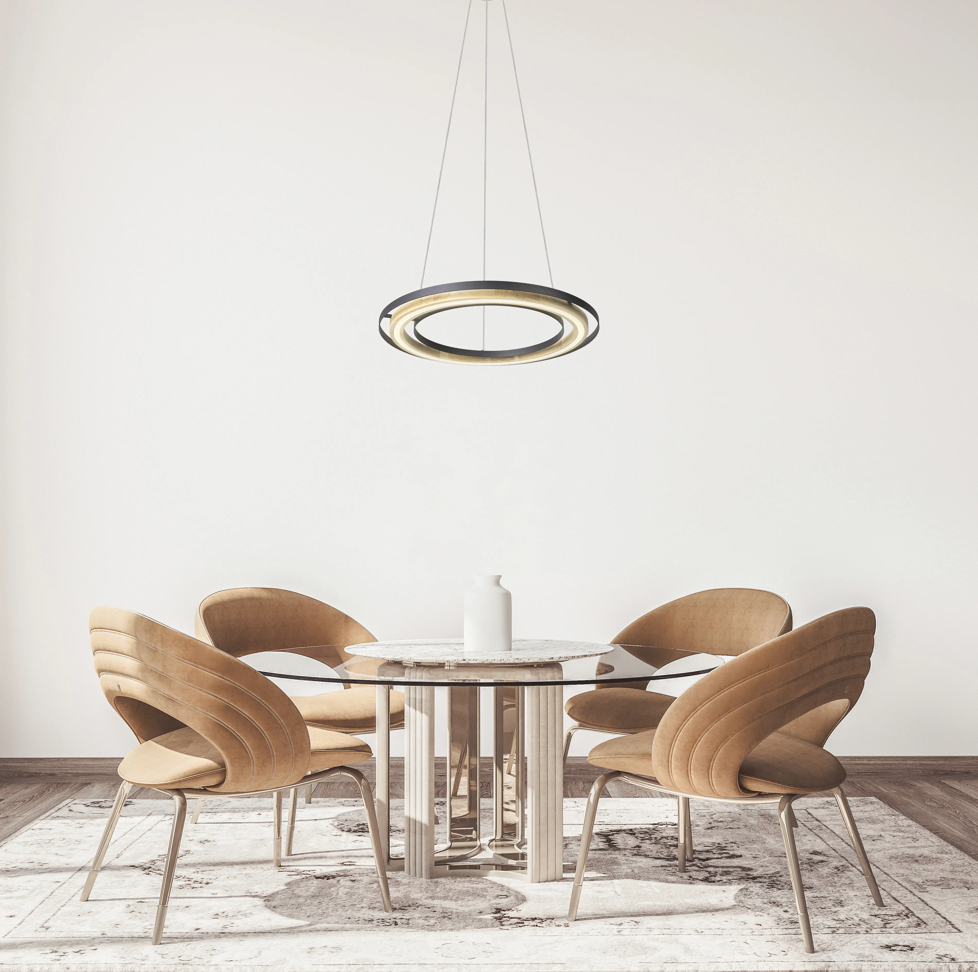 Globo Hängeleuchte 1 Rilas Ø 56 x 150 cm schwarz warmweiß