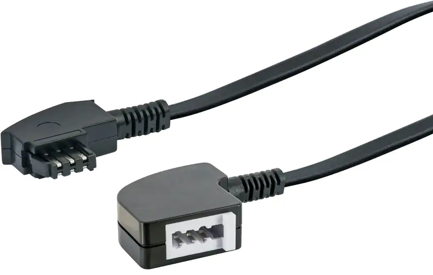 Schwaiger Verlängerungskabel TAE 6 m TAE-Buchse zu TAE-Stecker, schwarz Schwaiger Verlängerungskabel TAE 6 m TAE-Buchse zu TAE-Stecker, schwarz