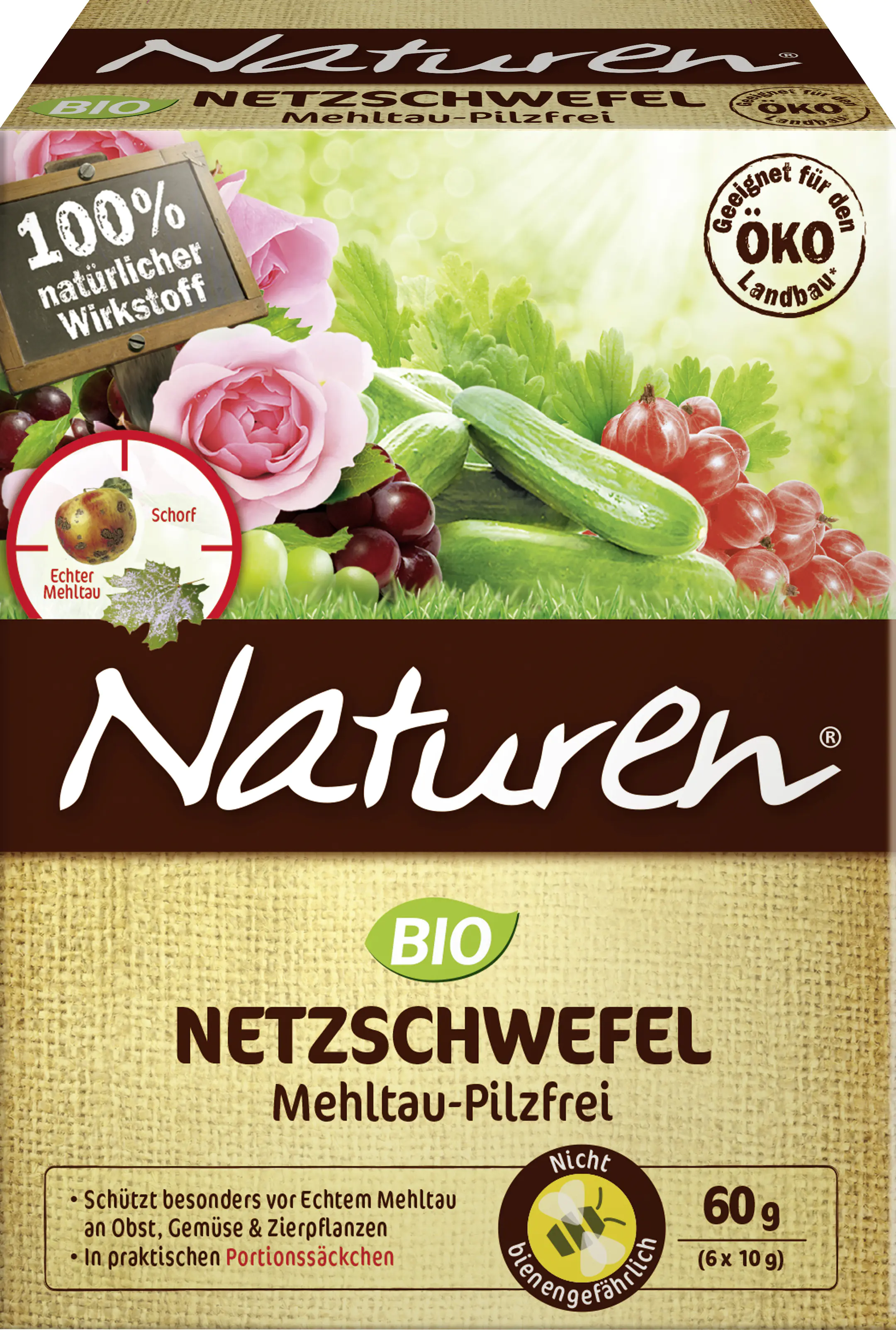 Naturen Bio Netzschwefel Mehltau-Pilzfrei 6 x 10 g