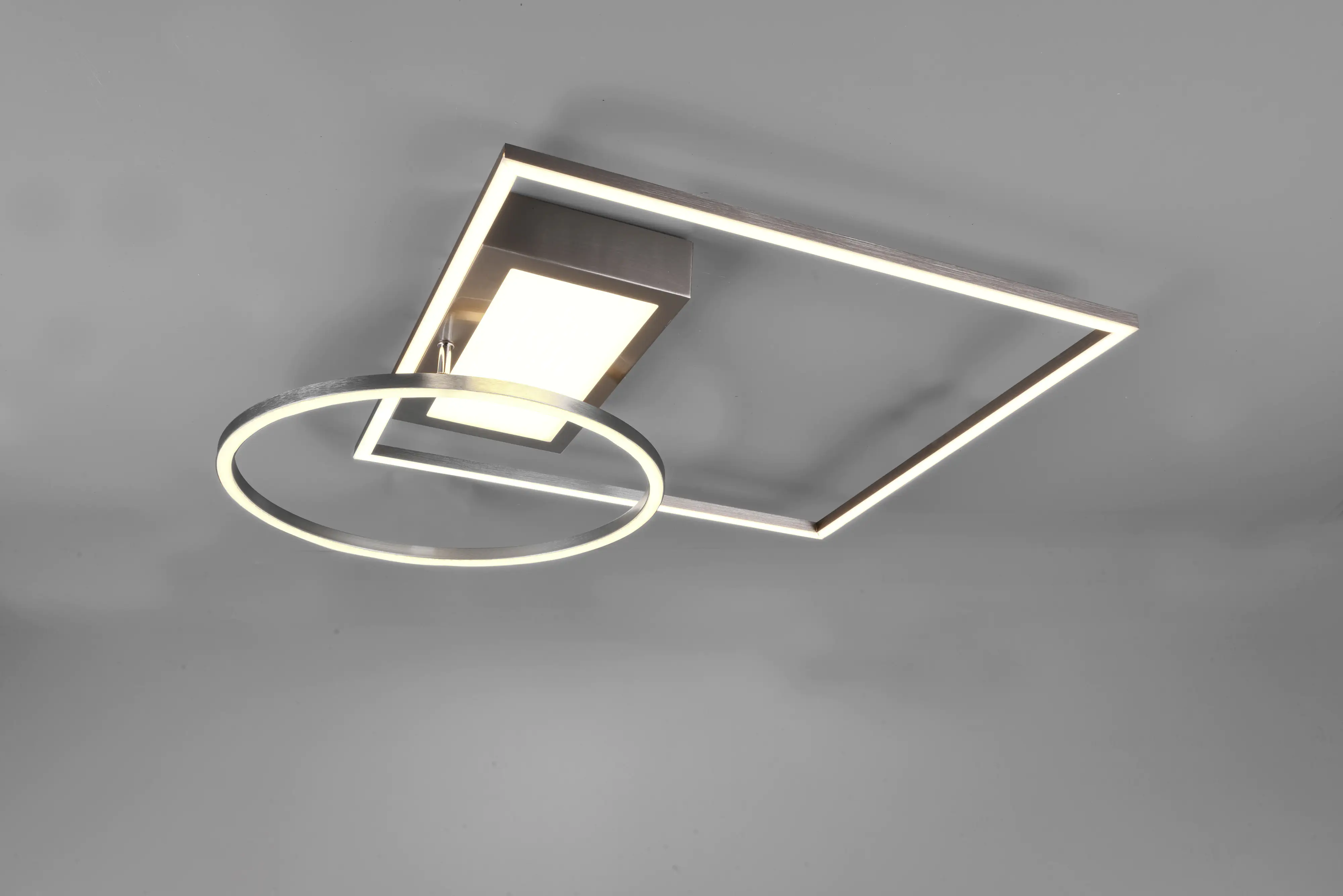Trio LED Deckenleuchte Downey nickel matt, Fernbedienung, schwenkbar