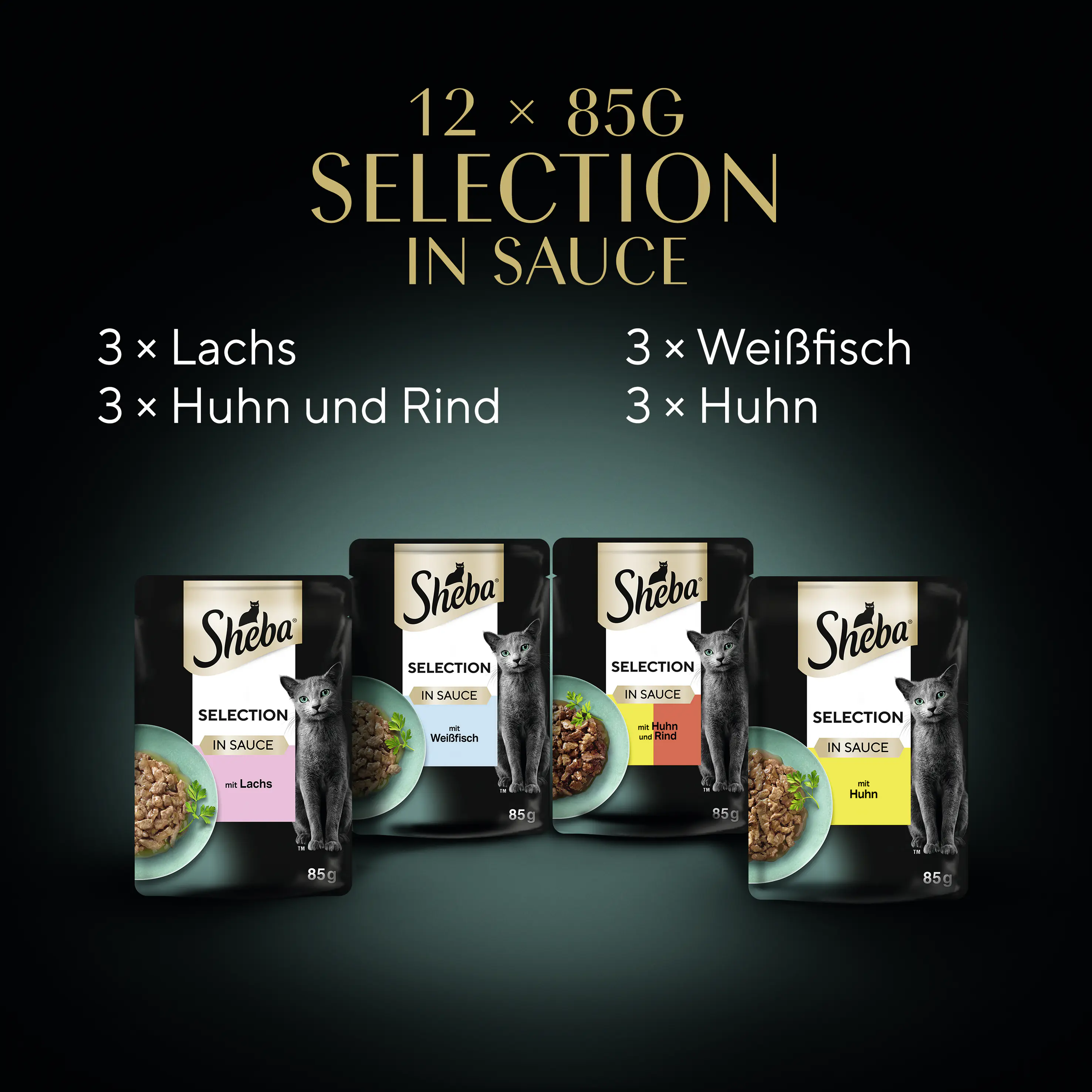 Sheba Selection in Sauce Katzennassfutter Adult 12 x 85 g Feine Vielfalt