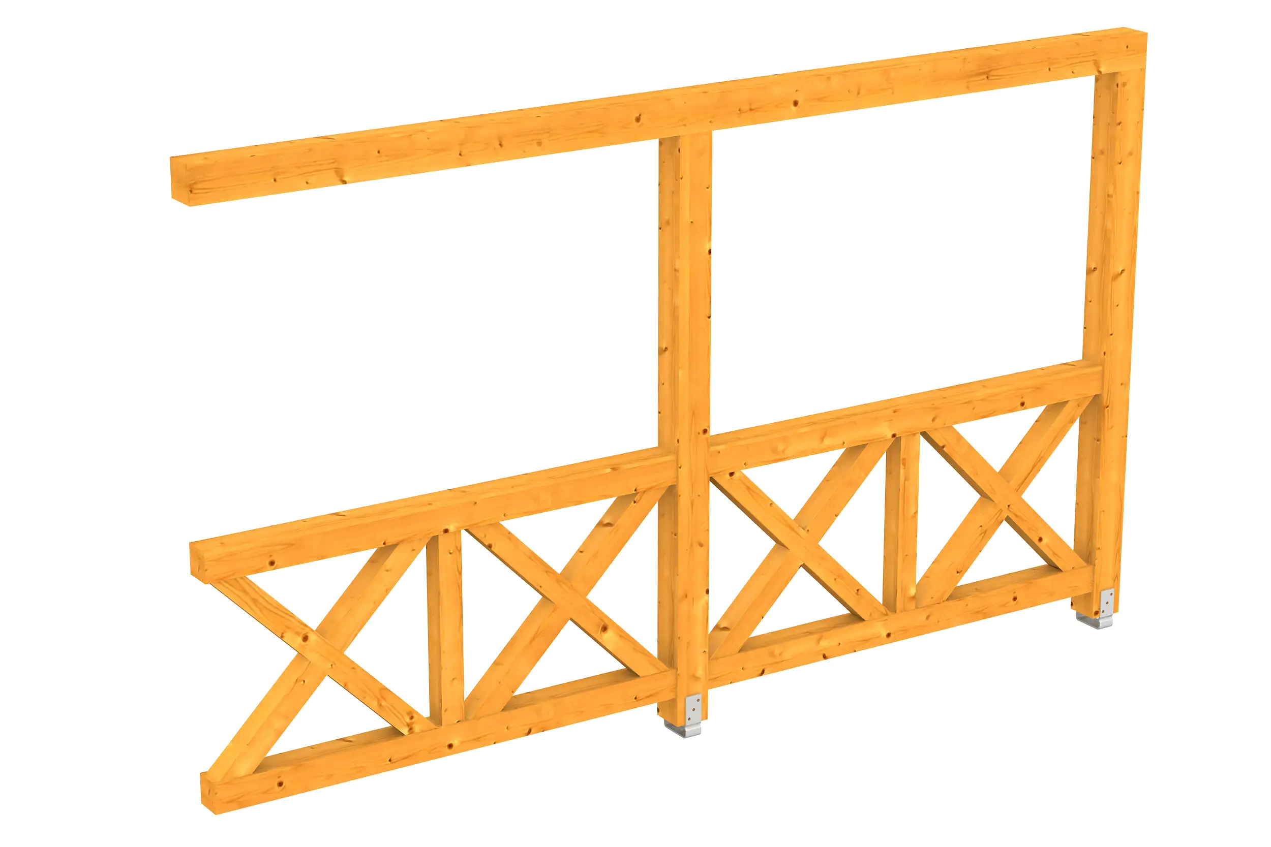 SKAN HOLZ Seitenwand Andreaskreuz (Wandanbau) 355 x 210 cm, Fichte