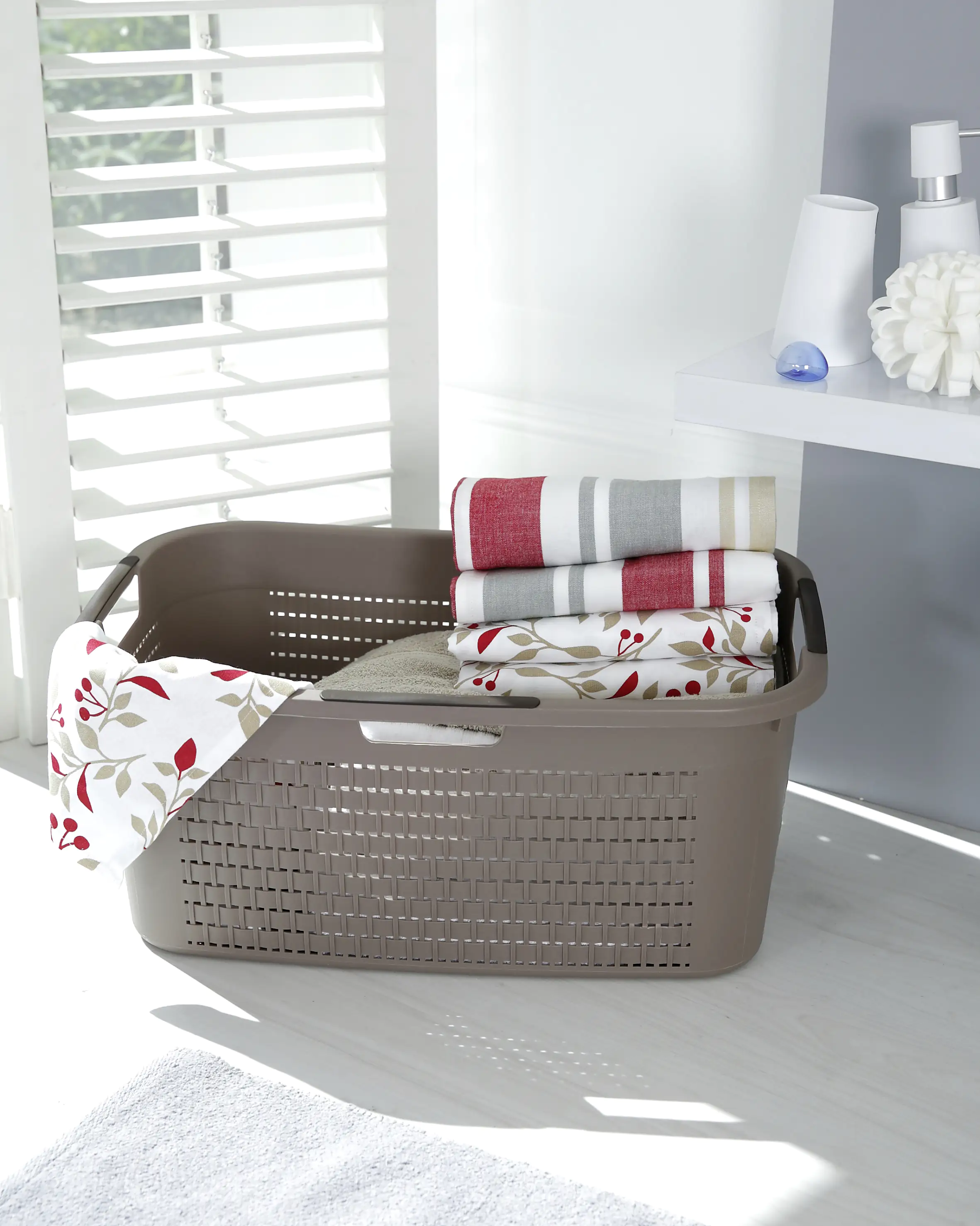 3234530005748_1505655 Rotho Wäschekorb Country, 40 L cappuccino