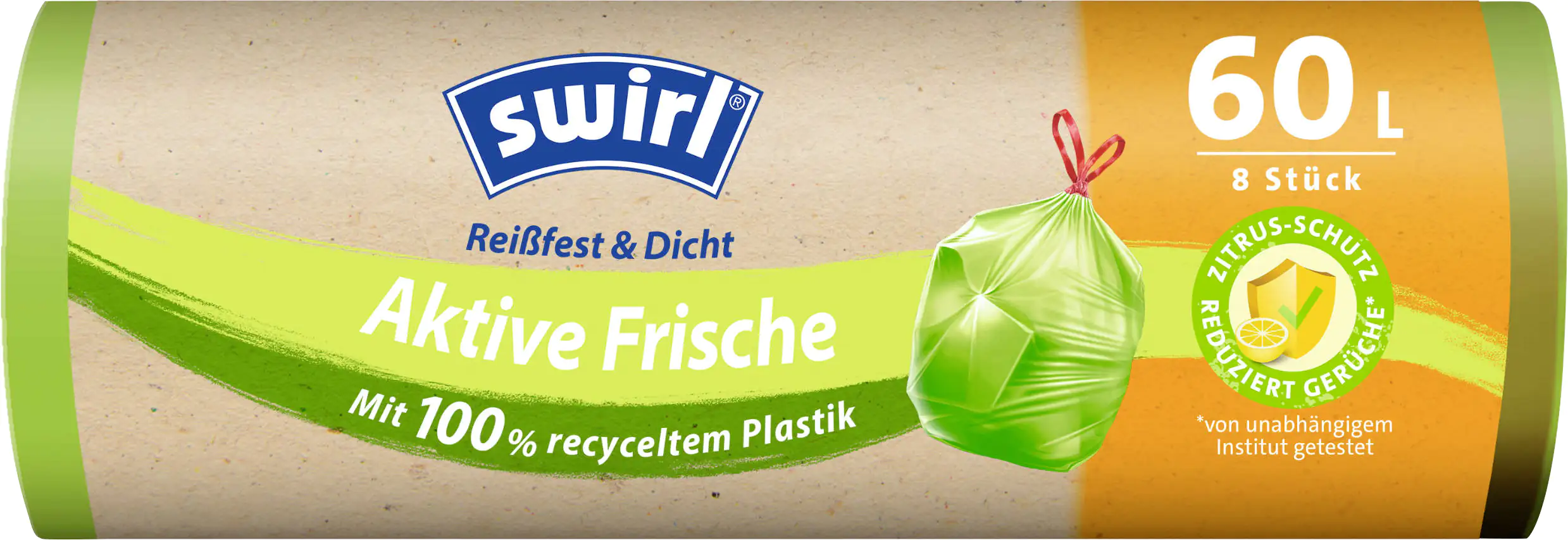 Swirl® Aktive Frische Müllbeutel 60 L Reißfest & Dicht