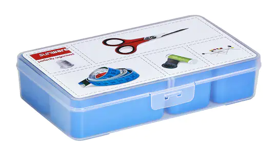 Sunware Nähkasten 24,5 x 15 x 5,2 cm, mit 5 Einsätzen Sunware Nähkasten 24,5 x 15 x 5,2 cm, mit 5 Einsätzen